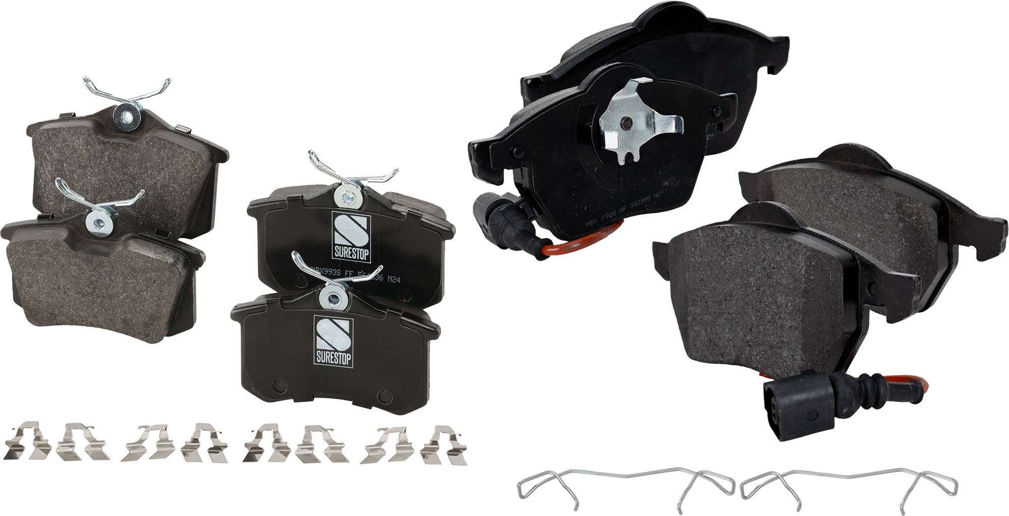 AM BEETLE 99-10 GOLF 99-06 FRONT AND REAR BRAKE PAD SET 4 Wheel Set SKU SET STPSSCP687A 4 A OEM 1E0698451-1E0698451B 1E0698451