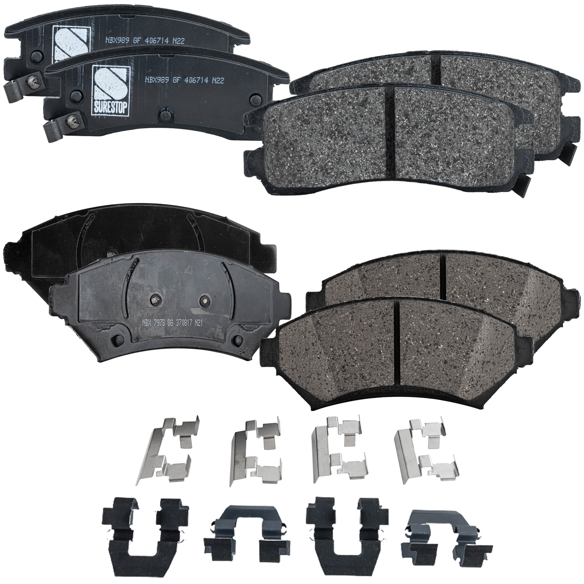 AM AURORA 97-97 BONNEVILLE 00-05 FRONT AND REAR BRAKE PAD SET 4 Wheel Set SKU SET STPSSCP699-4 B OEM 18024961-18024962-18029757-180