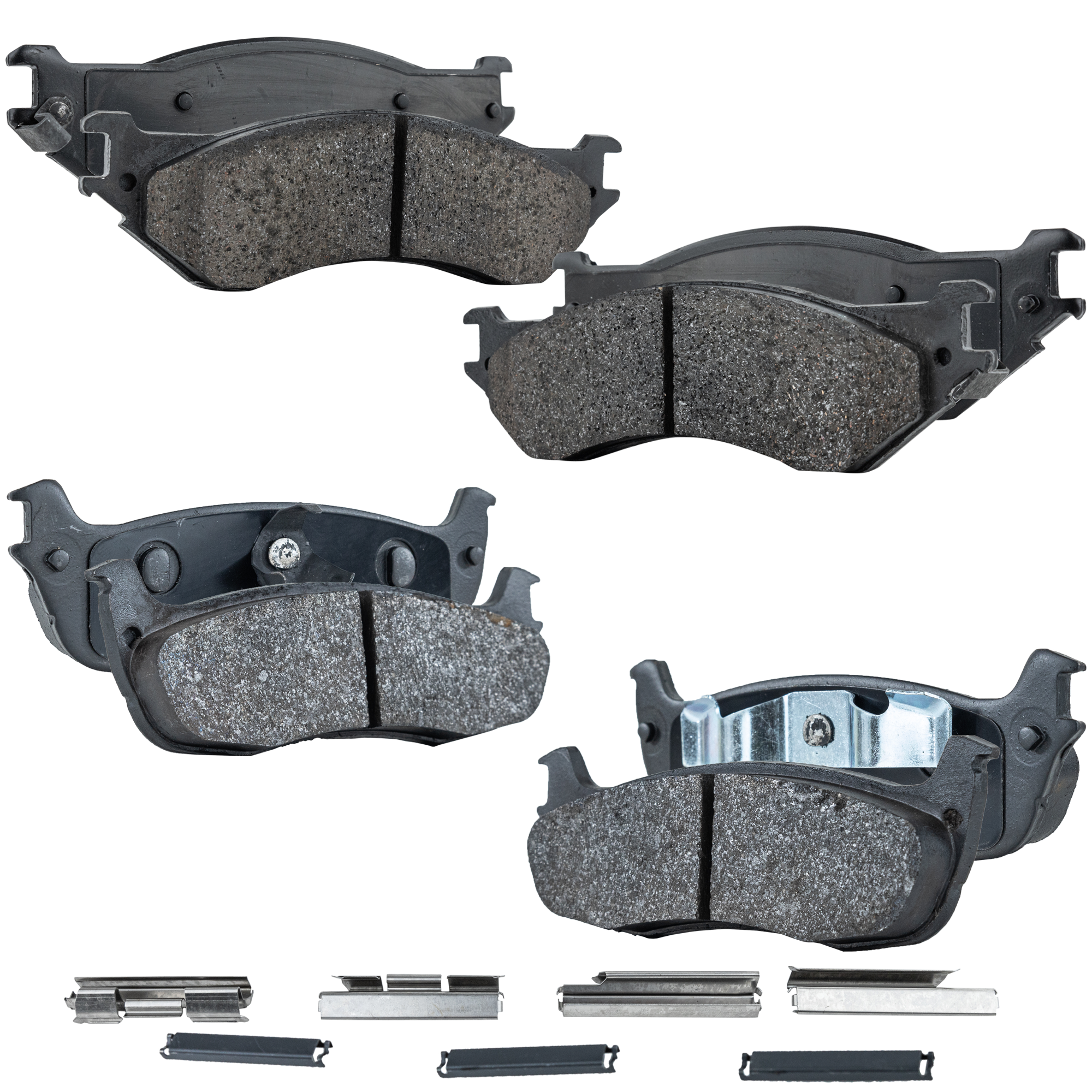 AM F 150-00-03 F 250-98-99 FRONT AND REAR BRAKE PAD SET 4 Wheel Set SKU SET STPSSCP702-4 A OEM F75Z2001AA F75Z2001BA F75Z2200