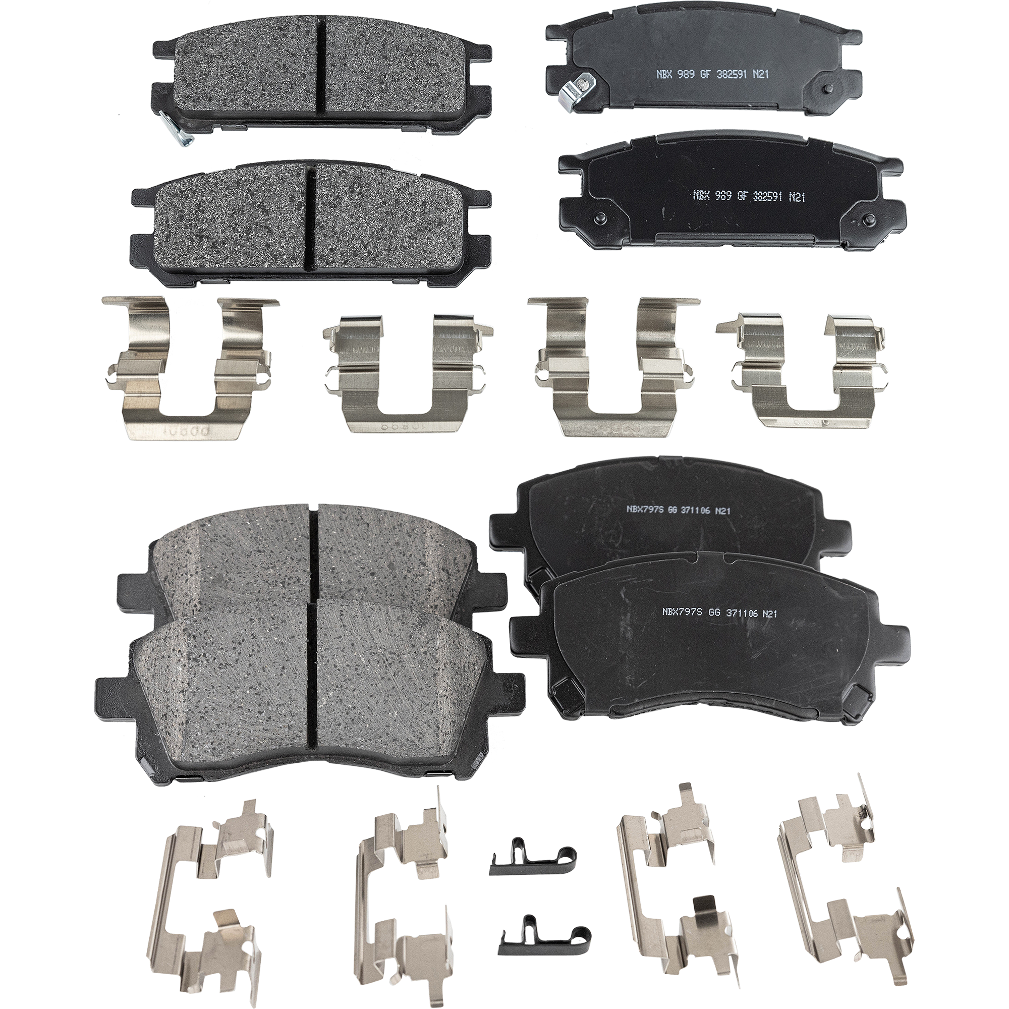 AM LEGACY 97-99 FRONT AND REAR BRAKE PAD SET 4 Wheel Set SKU SET STPSSCP721-4 A OEM 26296AA060-26296AA061-26296AA0