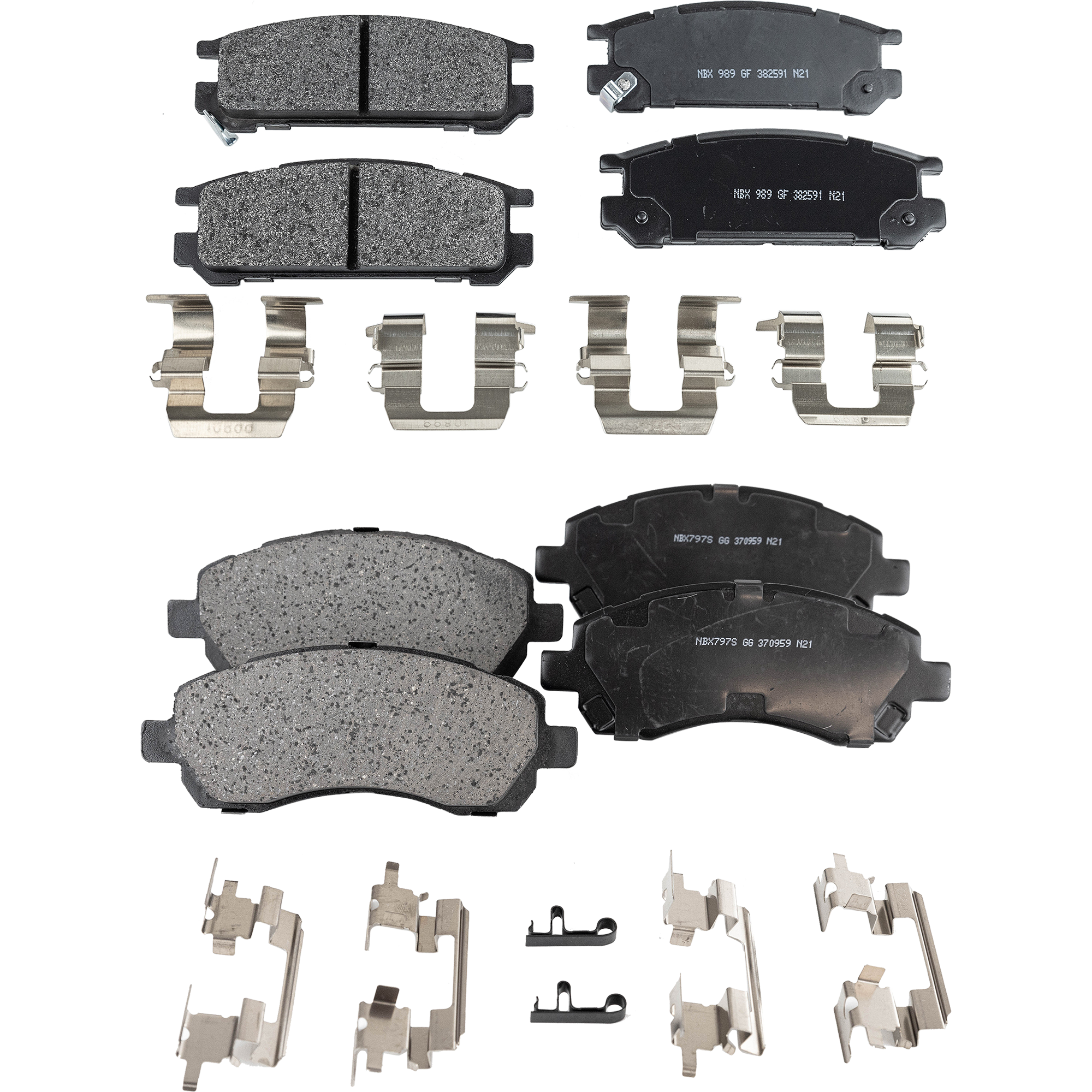 AM LEGACY 97-99 FRONT AND REAR BRAKE PAD SET 4 Wheel Set SKU SET STPSSCP722-4 OEM 26296AC000-26296AC020-26296AC0