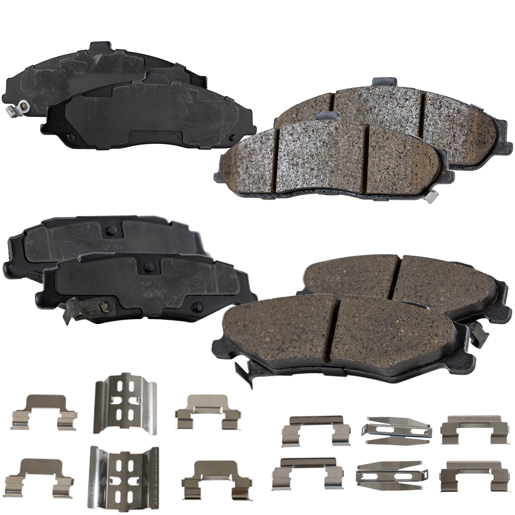 AM XLR 04-09 CORVETTE 97-13 FRONT AND REAR BRAKE PAD SET 4 Wheel Set SKU SET STPSSCP732-4 OEM 12530681-19152862-19152863-192