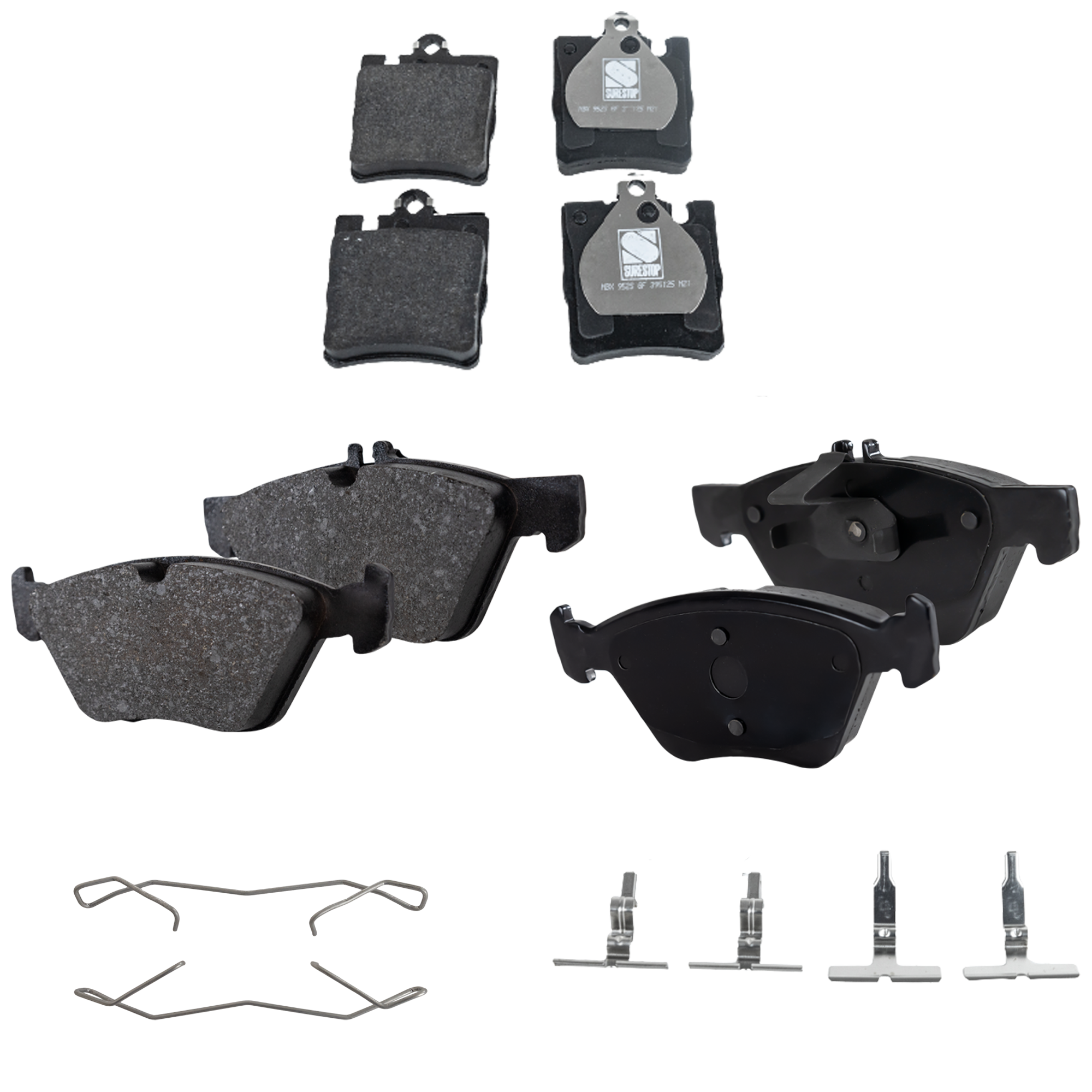 AM E300-98-99 E320-96-99 FRONT AND REAR BRAKE PAD SET 4 Wheel Set SKU SET STPSSCP740-4 OEM 0024204520-0024205020-00242052