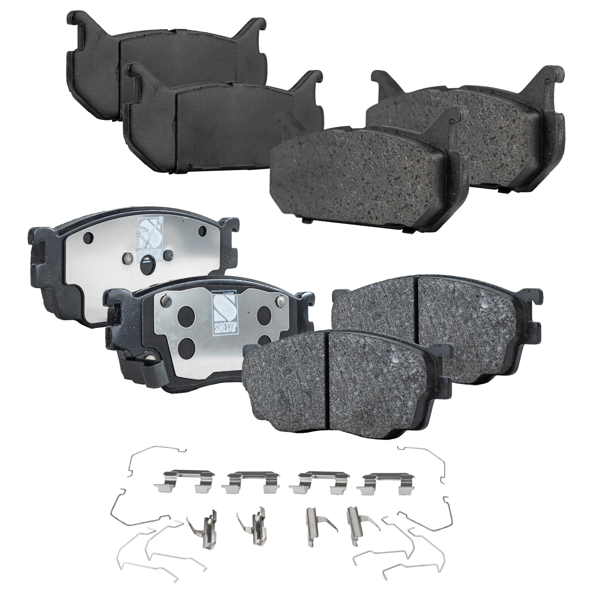 AM MAZDA 626-98-02 FRONT AND REAR BRAKE PAD SET 4 Wheel Set SKU SET STPSSCP755-4 OEM CBY33323Z GDYE3323ZA GGYE3323Z