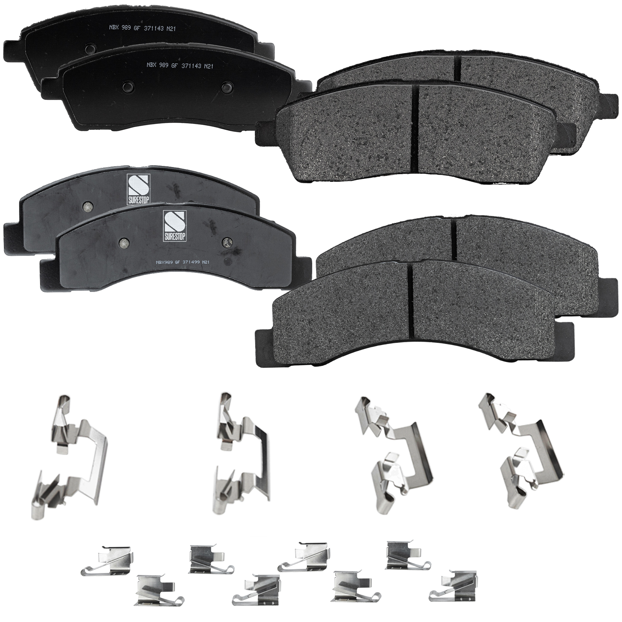 AM F 250 F 350 SUPER DUTY 99-04 EXCURSION 00-05 FRONT AND REAR BRAKE PAD SET 4 Wheel Set SKU SET STPSSCP756-4 OEM 1C3Z2001AA 1C3Z2001BA F81A2001