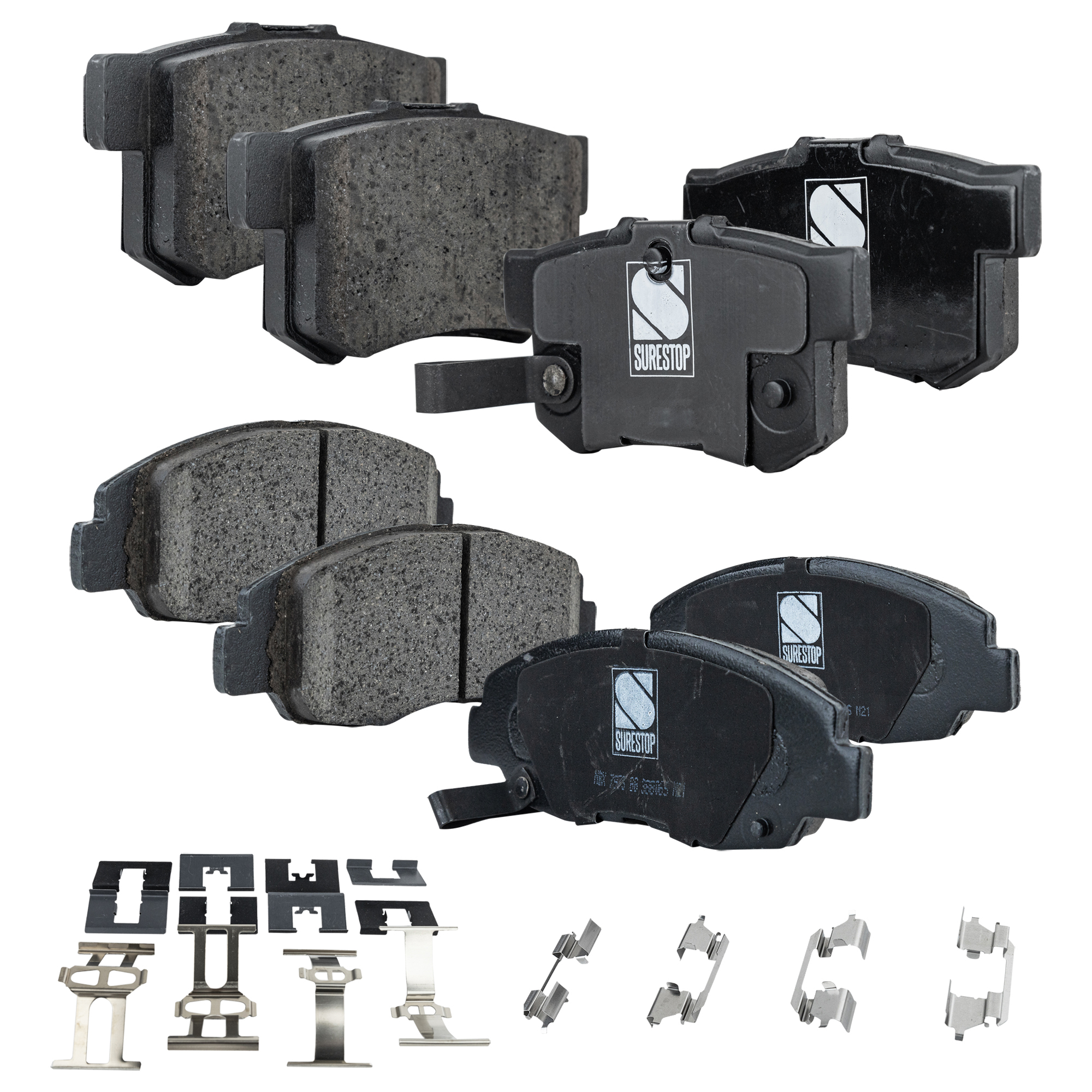 AM ACCORD 98-02 CIVIC 06-11 FRONT AND REAR BRAKE PAD SET 4 Wheel Set SKU SET STPSSCP764A 4 B OEM 45022S01A01-45022S01A02-4502