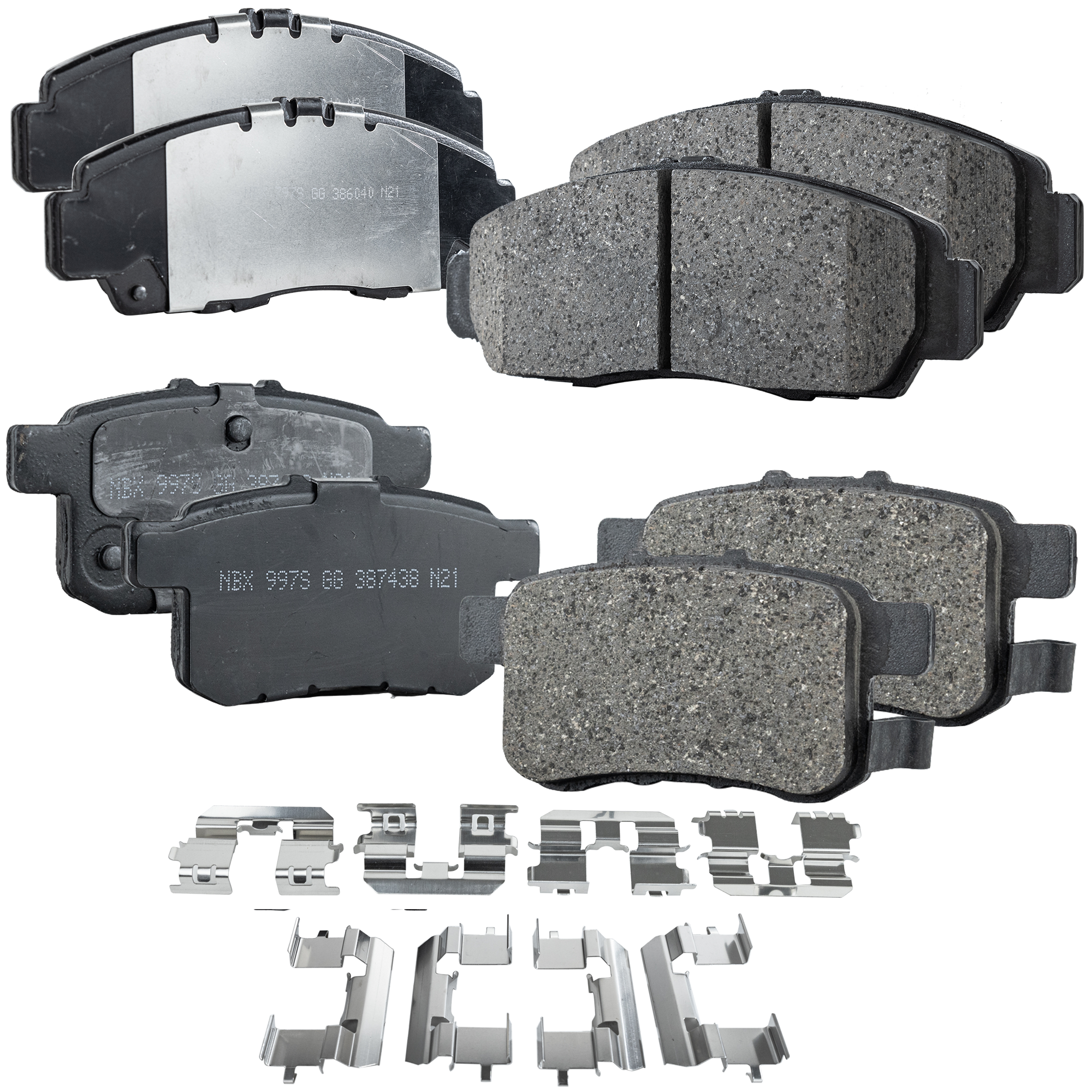 AM ACCORD 08-10 TSX 09-10 FRONT AND REAR BRAKE PAD SET 4 Wheel Set SKU SET STPSSCP787-4 D OEM 45022S0KA00-45022S0KA01-45022S