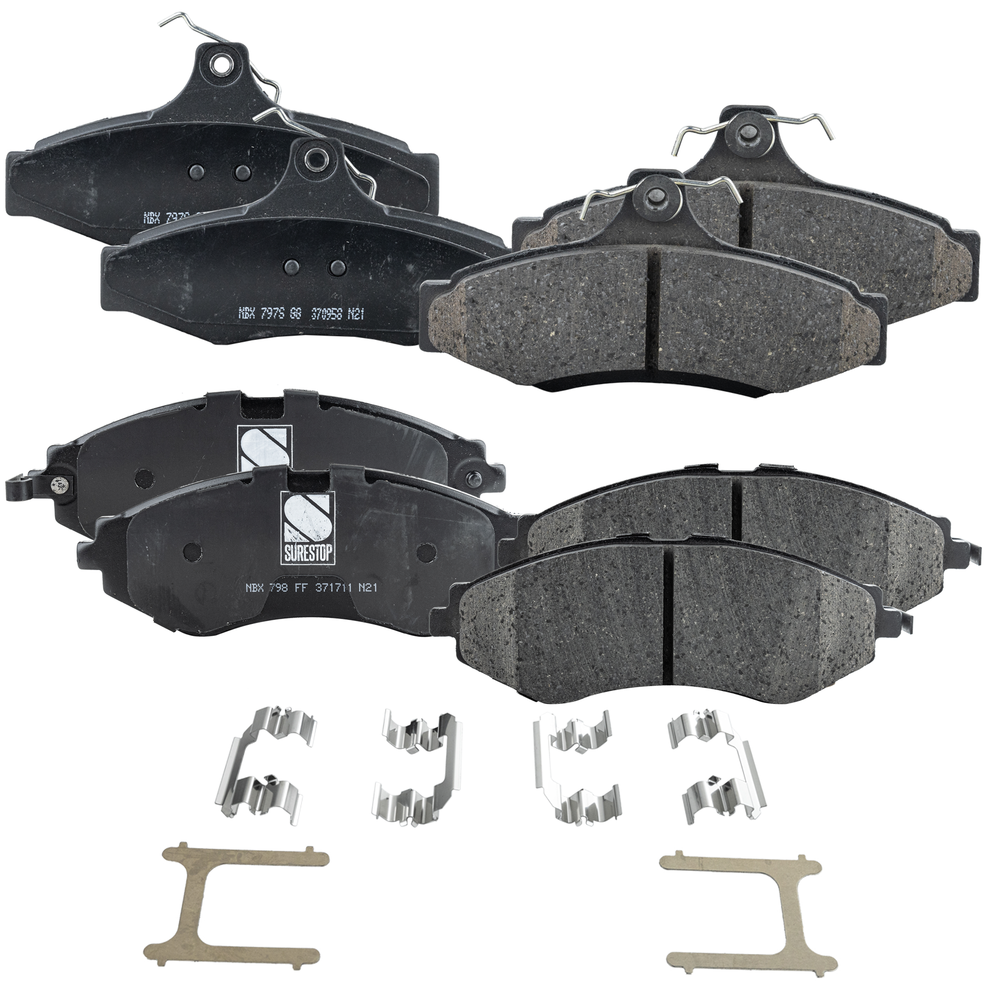AM LEGANZA NUBIRA 99-02 FRONT AND REAR BRAKE PAD SET 4 Wheel Set SKU SET STPSSCP797-4 C OEM 96253383 AW346513-96253368 S45