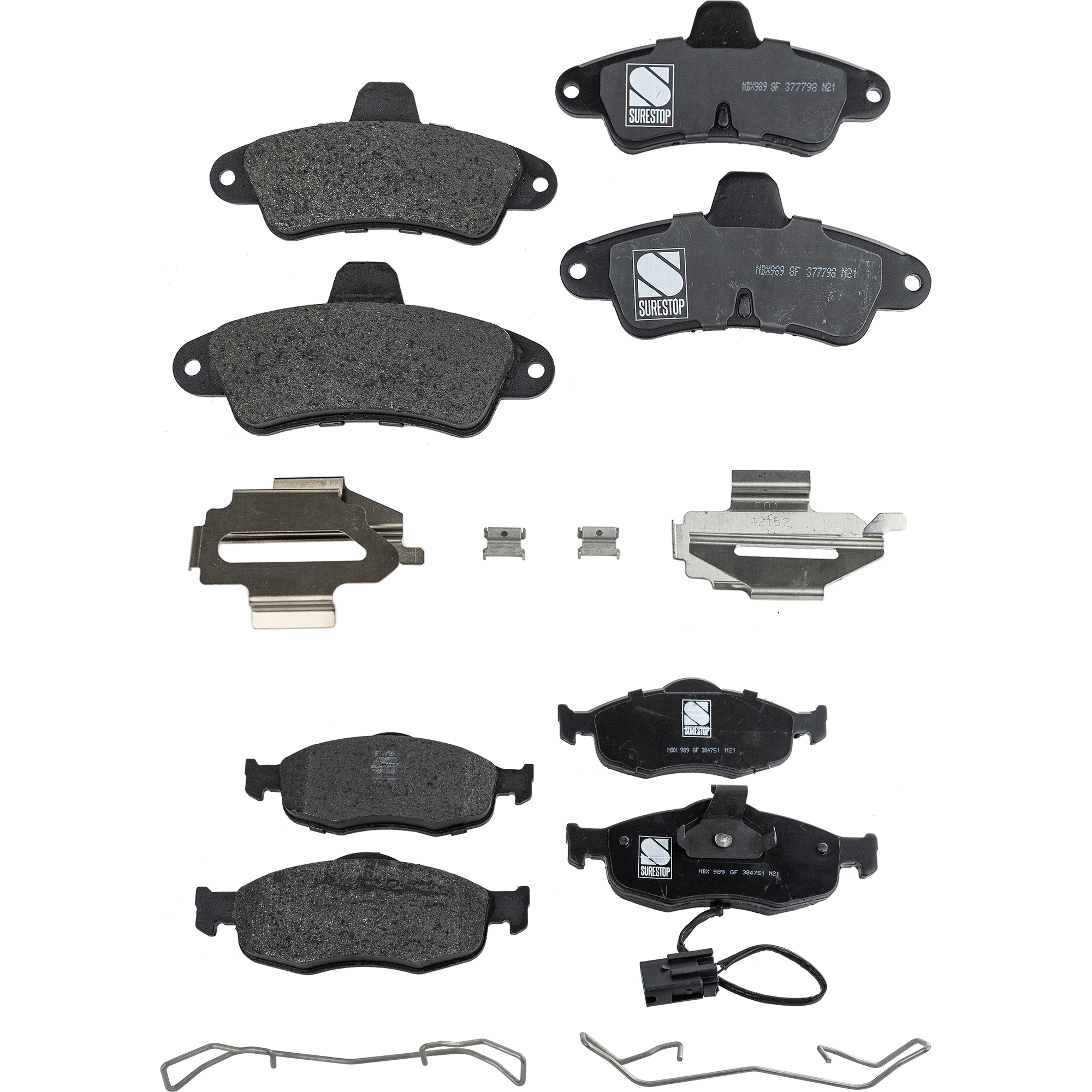AM CONTOUR MYSTIQUE 98-00 FRONT AND REAR BRAKE PAD SET 4 Wheel Set SKU SET STPSSCP801-4 OEM XS8Z2001AA XS8Z2001DA F5RZ2200