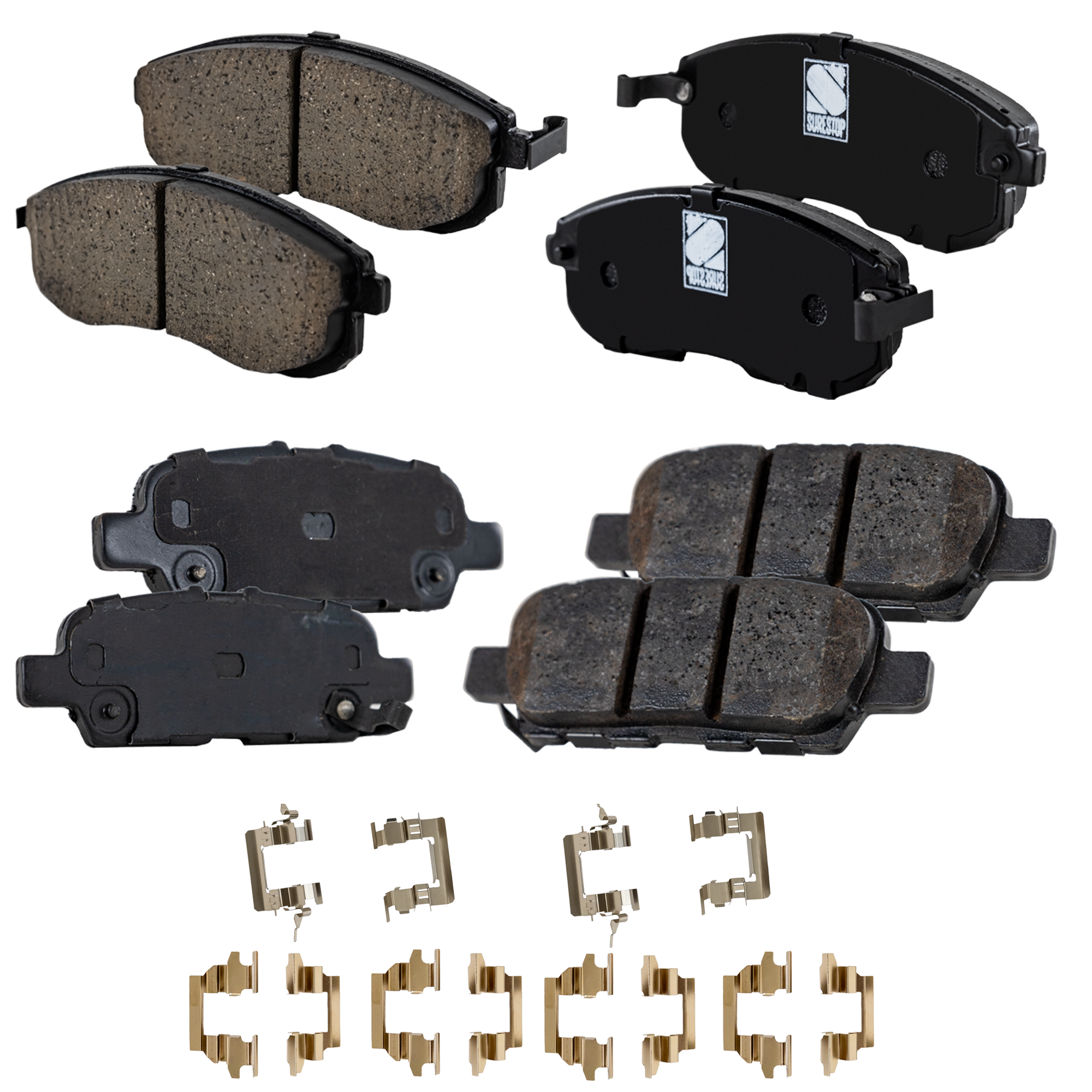 AM ALTIMA 12-13 JUKE 13-17 FRONT AND REAR BRAKE PAD SET 4 Wheel Set SKU SET STPSSCP815-4 E OEM 410602Y090-410602Y091-410609