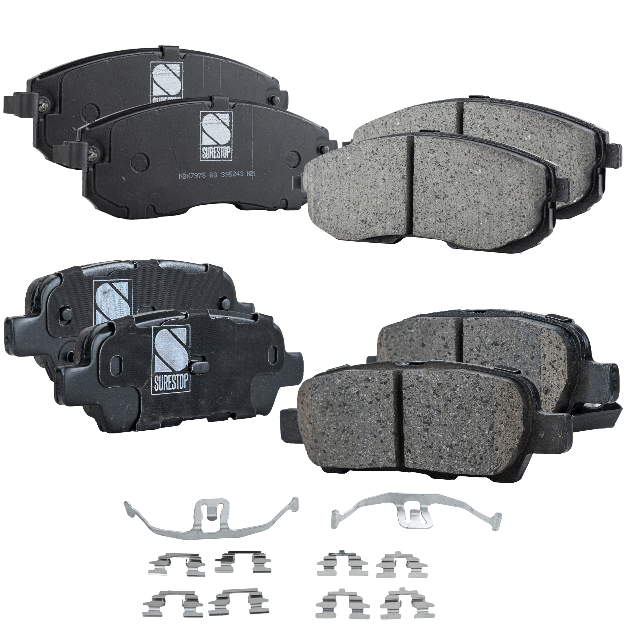AM JUKE 11-17 SENTRA 14-19 FRONT AND REAR BRAKE PAD SET 4 Wheel Set SKU SET STPSSCP815-4 OEM 410602Y090-410602Y091-410609J4