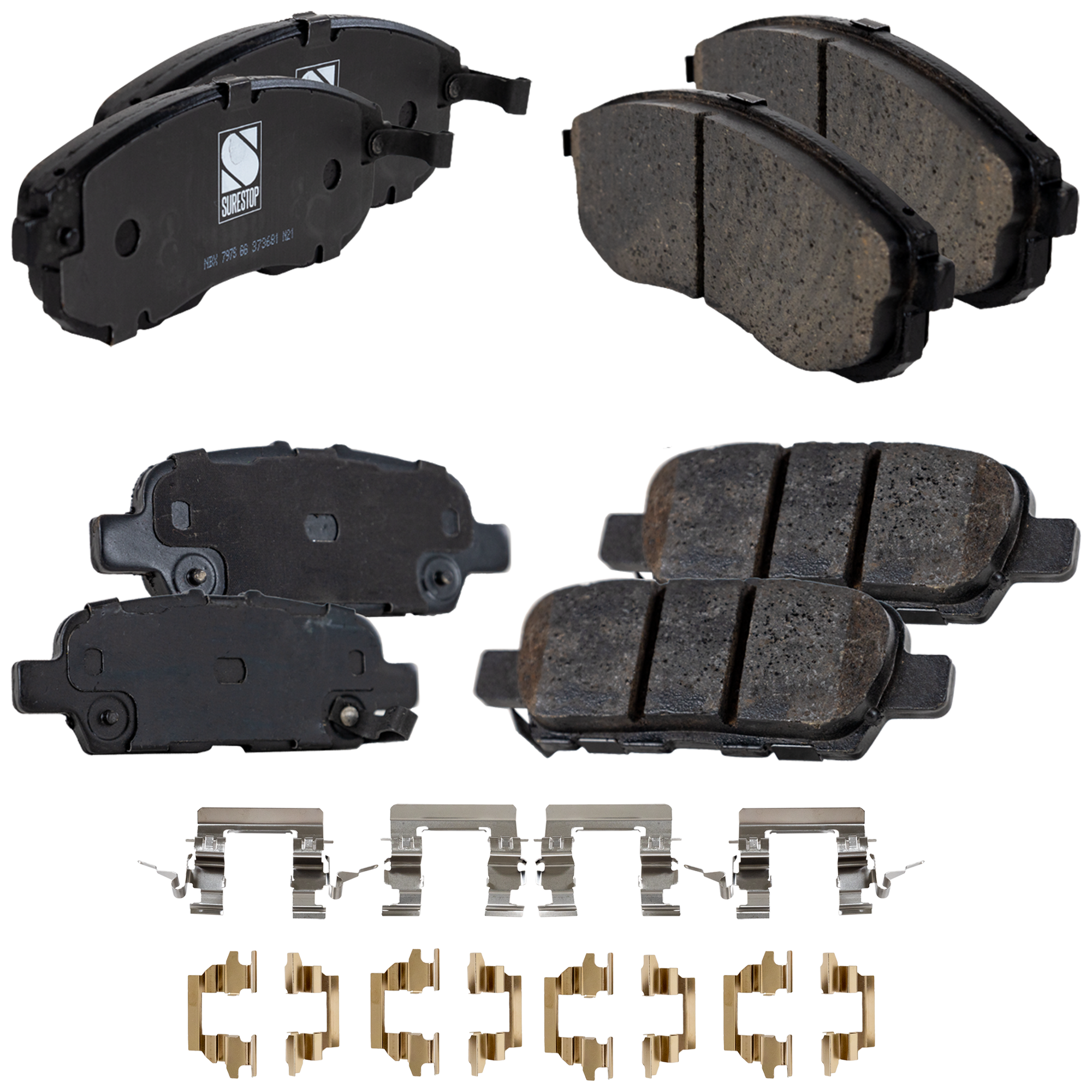 AM ALTIMA 02-06 SENTRA 13-19 FRONT AND REAR BRAKE PAD SET 4 Wheel Set SKU SET STPSSCP815A 4 C OEM 410605Y725-410605Y790-410608