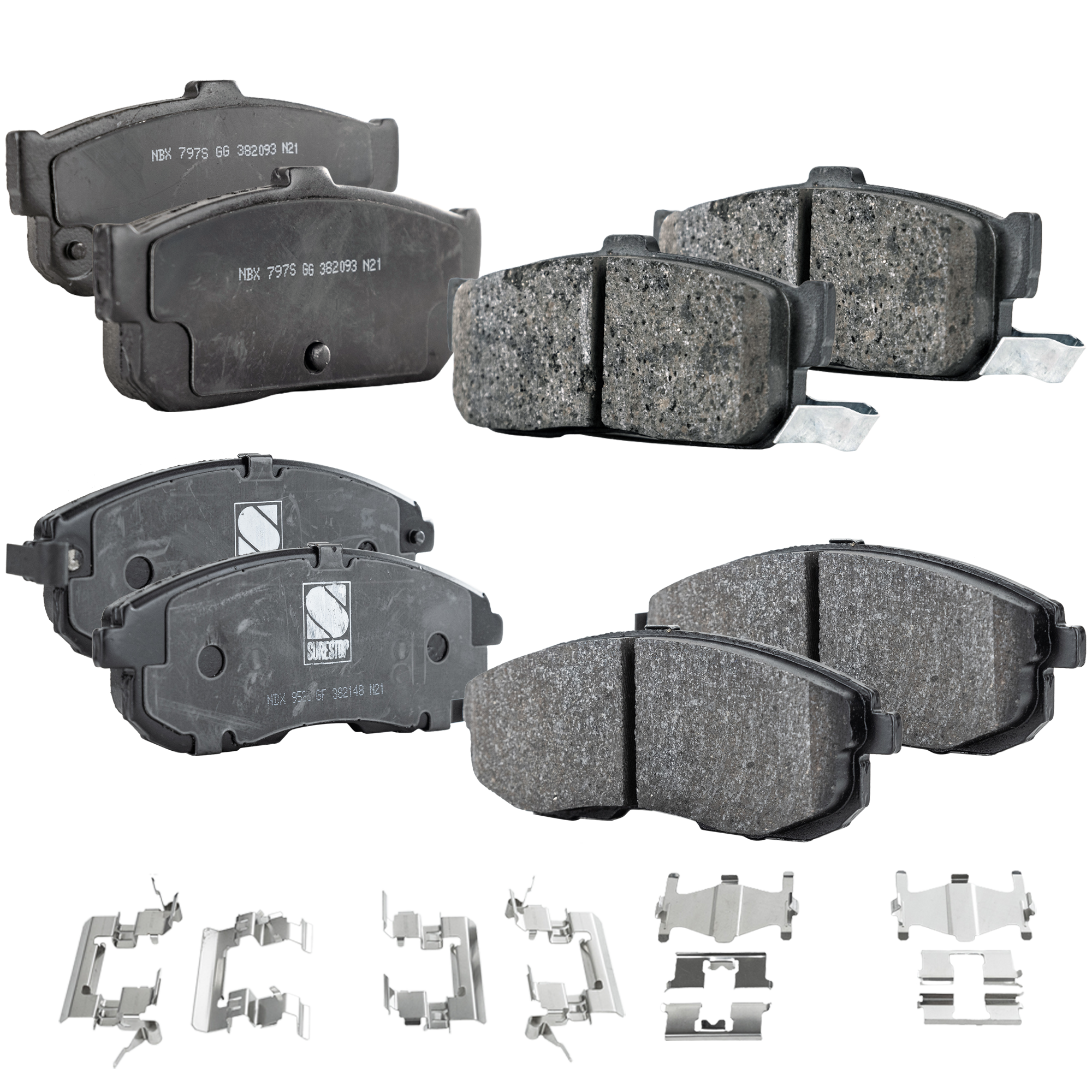 AM I30-00-00 FRONT AND REAR BRAKE PAD SET 4 Wheel Set SKU SET STPSSCP815C 4 A OEM 410602Y990-410602Y991-410604L0