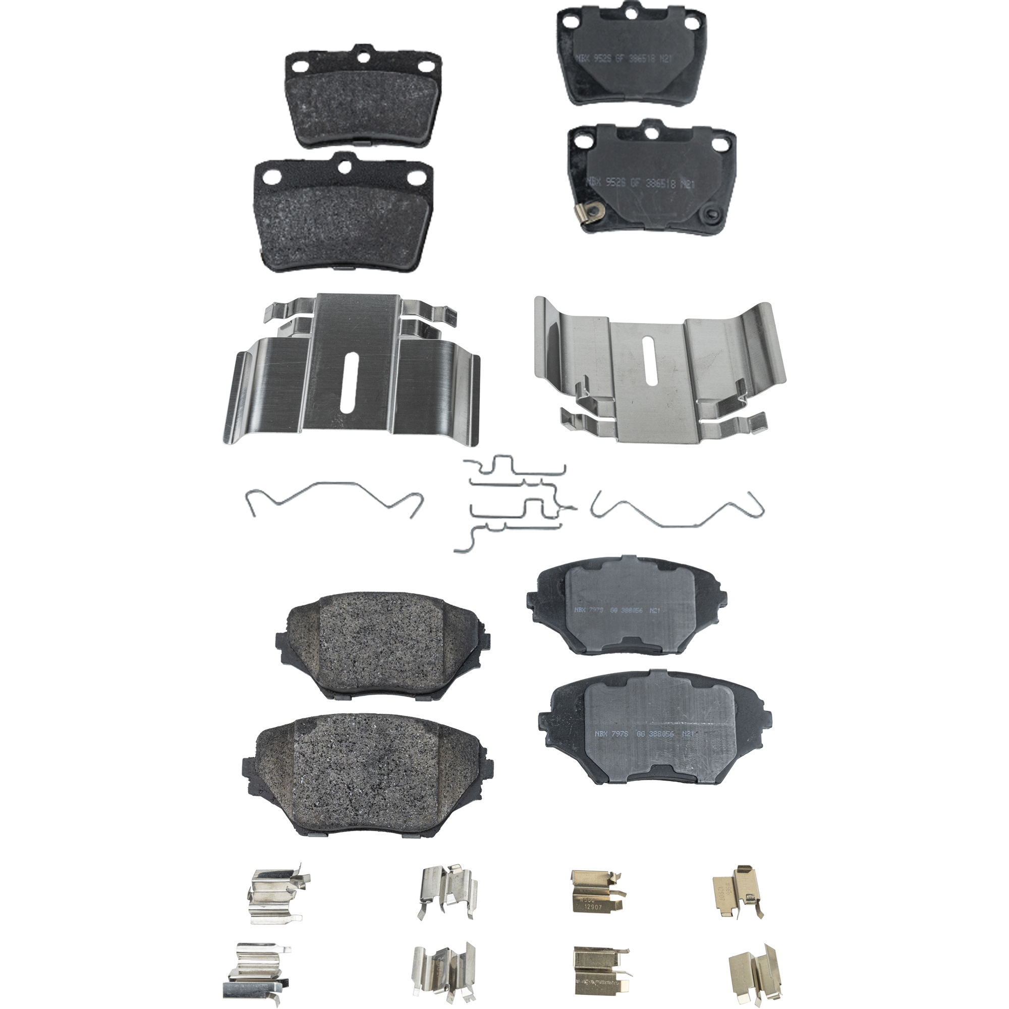 AM RAV4-04-05 FRONT AND REAR BRAKE PAD SET 4 Wheel Set SKU SET STPSSCP862-4 OEM 0446542070-0446542071-04465421