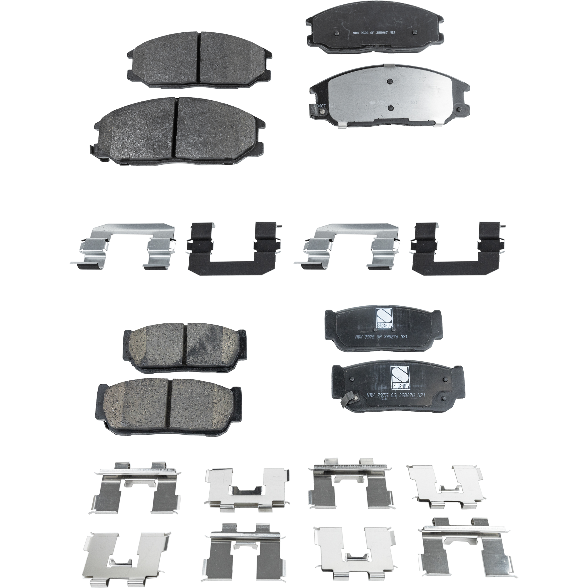 AM SORENTO 03-09 FRONT AND REAR BRAKE PAD SET 4 Wheel Set SKU SET STPSSCP864-4 B OEM 5810126A20-5810139A20-581013EU