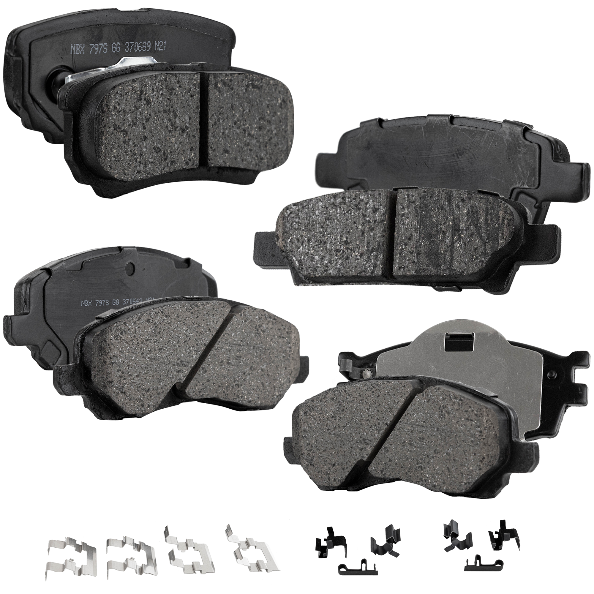 AM LANCER 04-11 COMPASS 14-16 FRONT AND REAR BRAKE PAD SET 4 Wheel Set SKU SET STPSSCP866-4 A OEM 5191217AA 5191229AA 4605A261-4