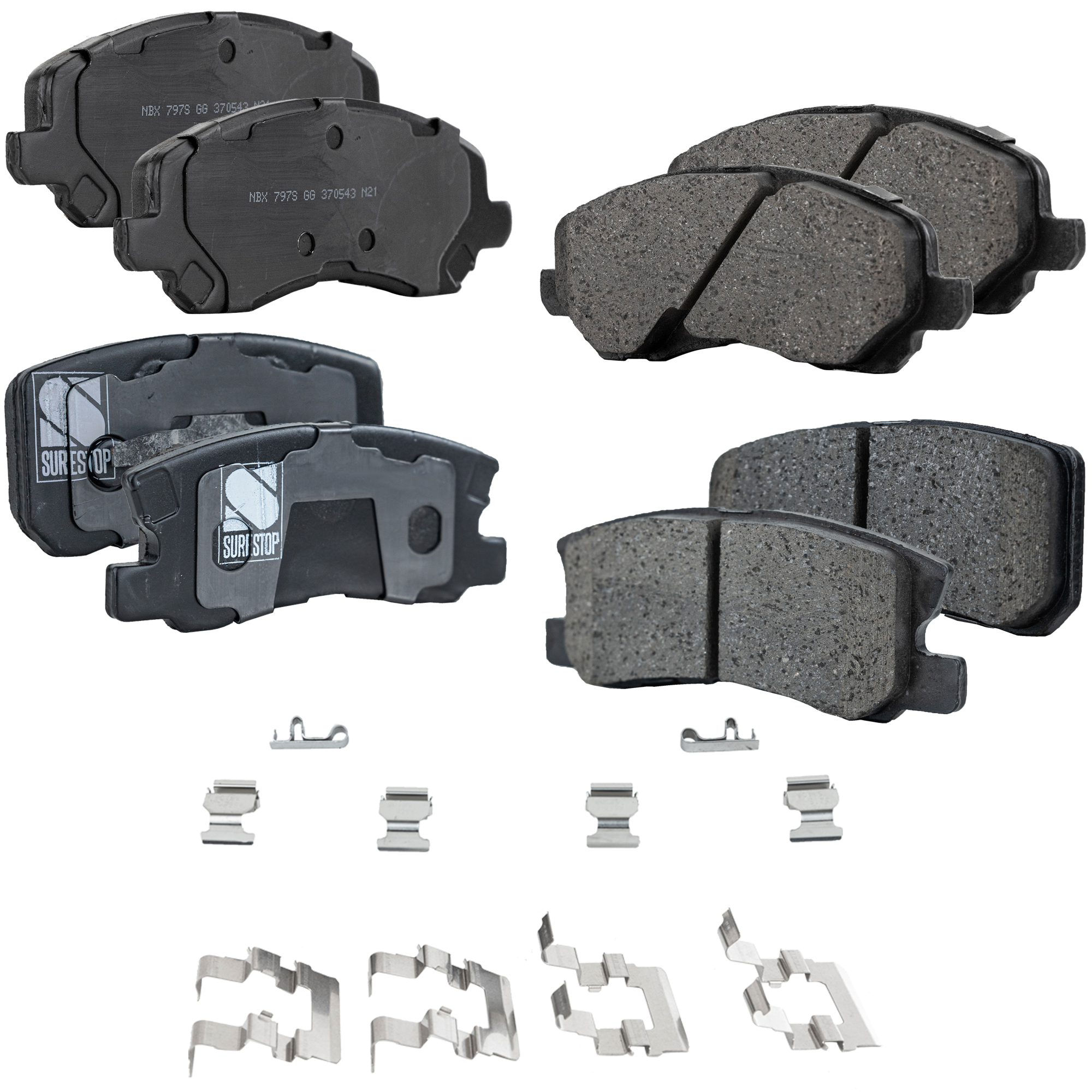 AM OUTLANDER 07-11 COMPASS 14-16 FRONT AND REAR BRAKE PAD SET 4 Wheel Set SKU SET STPSSCP866-4 B OEM 4605A265-4605A487-68020256AA 6