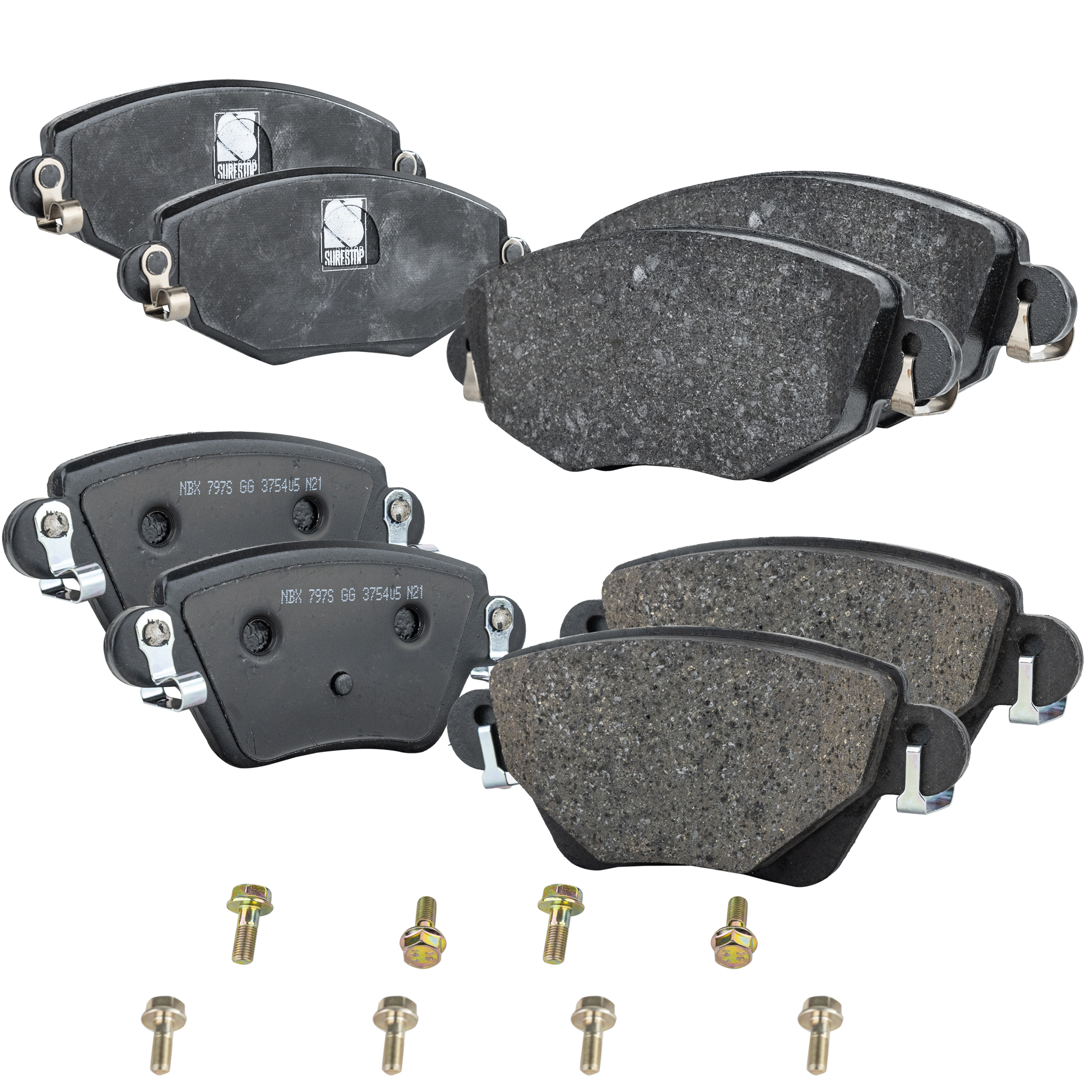 AM X TYPE 02-05 FRONT AND REAR BRAKE PAD SET 4 Wheel Set SKU SET STPSSCP910-4 A OEM C2S17129 C2S48022 C2S52079 C2S