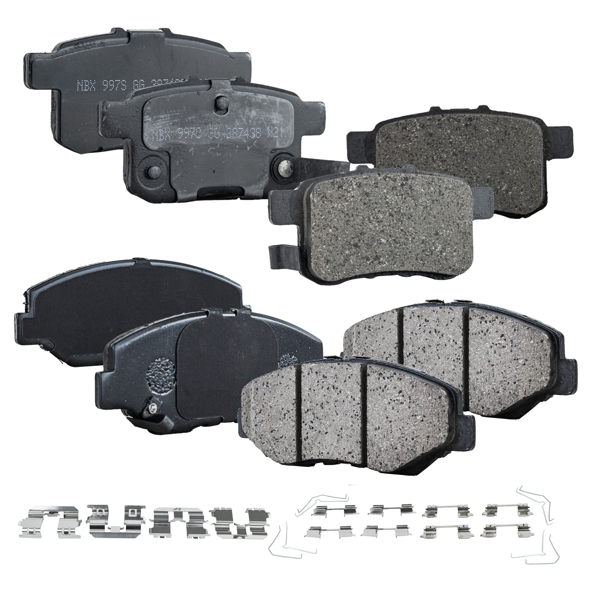 AM ACCORD 08-10 FRONT AND REAR BRAKE PAD SET 4 Wheel Set SKU SET STPSSCP914-4 A OEM 45022S9AA01-45022S9AA02-45022S