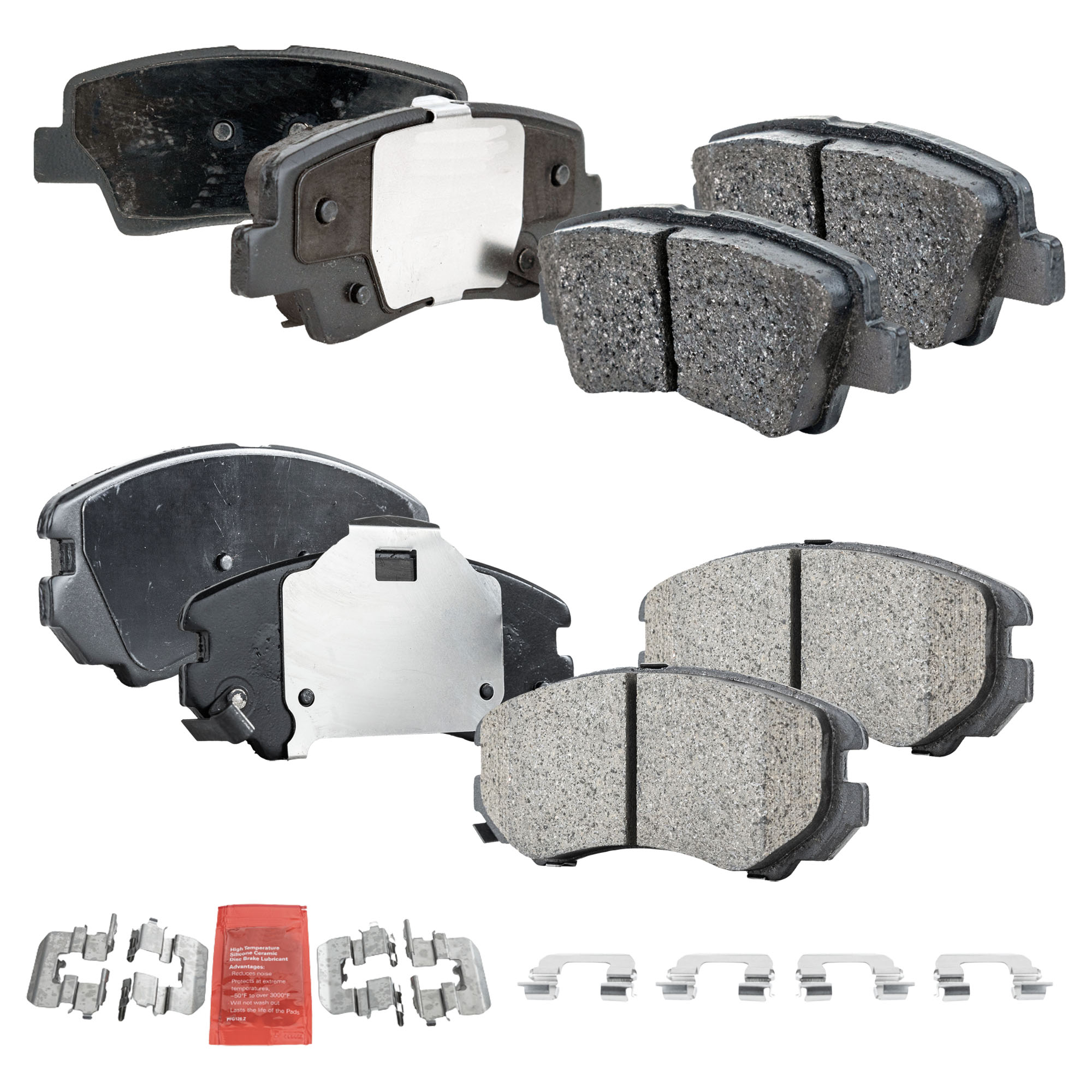 AM SONATA 08-10 SOUL 10-11 FRONT AND REAR BRAKE PAD SET 4 Wheel Set SKU SET STPSSCP924-4 B OEM 581012CA10-581012CA11-581012GA