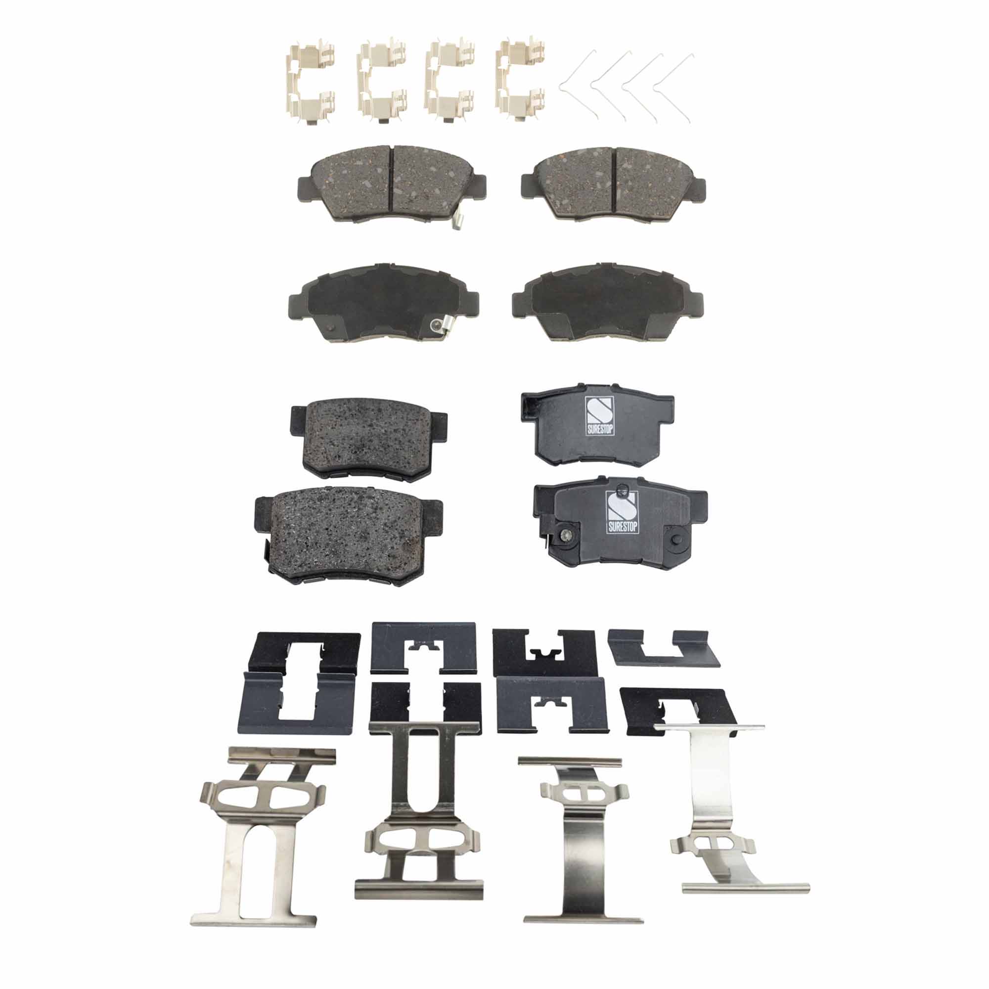 AM CIVIC 05-11 RSX 02-06 FRONT AND REAR BRAKE PAD SET 4 Wheel Set SKU SET STPSSCP948-4 OEM 45022S5BJ00-45022S5BJ01-45022S