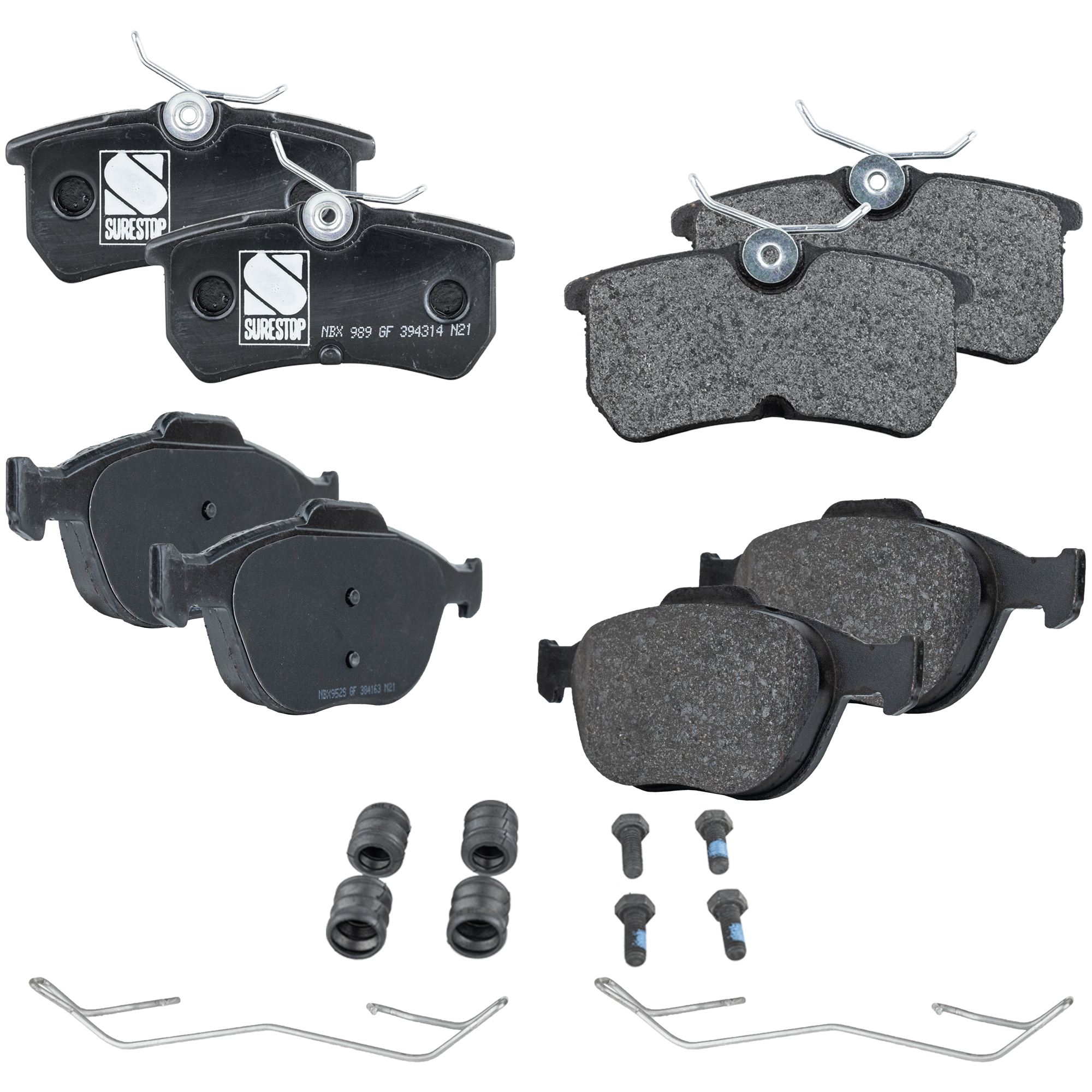 AM FOCUS 02-04 FRONT AND REAR BRAKE PAD SET 4 Wheel Set SKU SET STPSSCP970-4 OEM 2M5Z2001AB 2T1Z2001A 2T1Z2001C