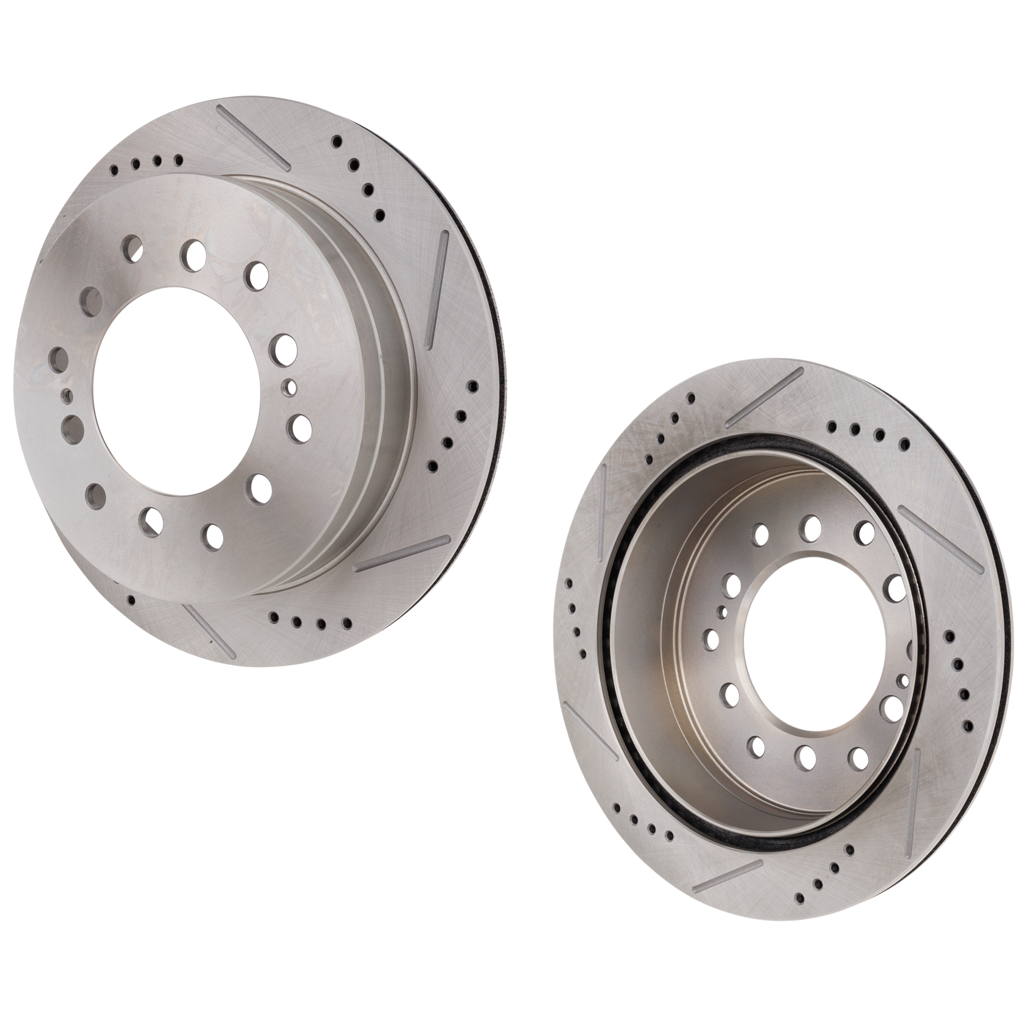 AM 4RUNNER 03-09 SEQUOIA 01-07 REAR BRAKE DISC RH AND LH Drilled and Slotted SKU SET STPT27110002DRS2 OEM 31294-145330-479325-0832919-10
