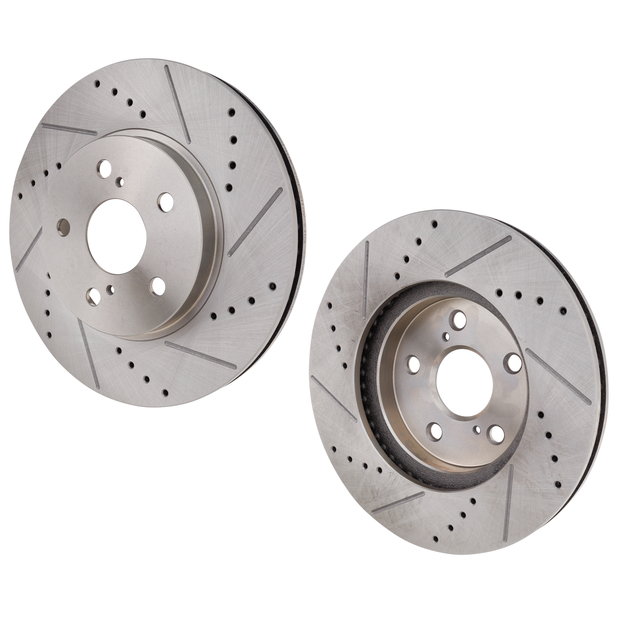 AM CAMRY 02-06 Sienna 04-10 FRONT BRAKE DISC RH AND LH Drilled and Slotted SKU SET STPT27110008DRS2 OEM 19380-31314-31451-44627-145471