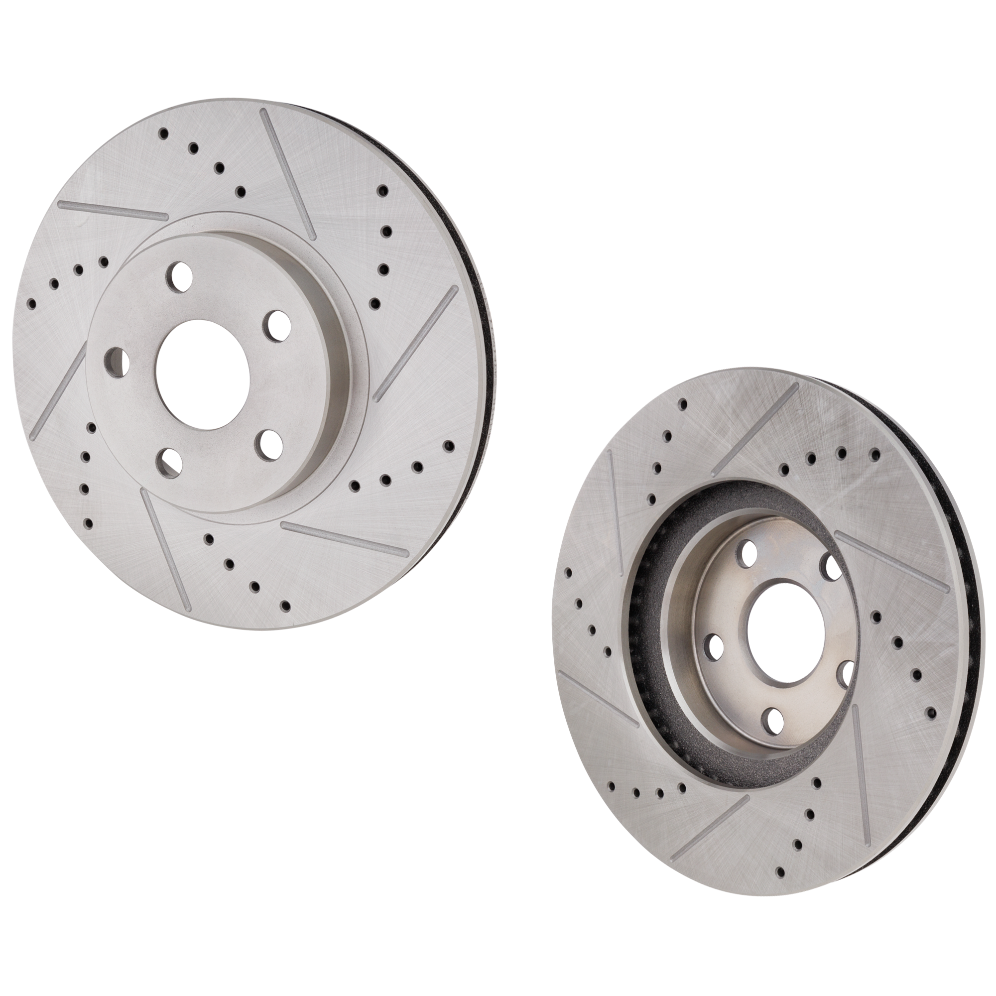 AM COROLLA MATRIX 03-08 CELICA 00-05 FRONT BRAKE DISC RH AND LH Drilled and Slotted SKU SET STPT27110014DRS2 OEM 19336-31270-77175-96934-107301