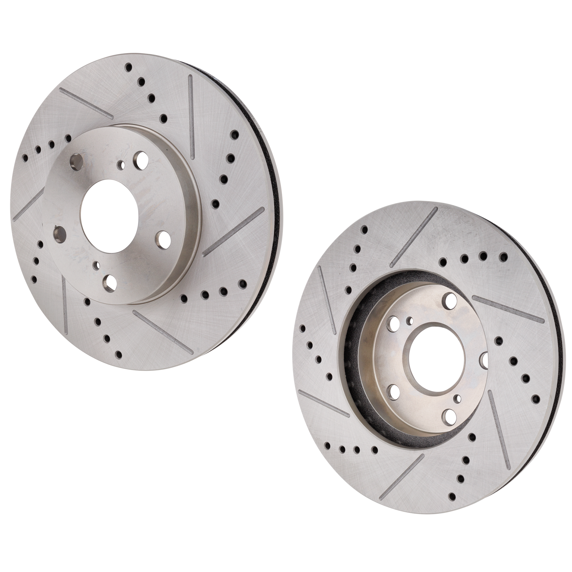 AM SIENNA 98-03 SOLARA 99-03 FRONT BRAKE DISC RH AND LH Cross drilled and Slotted SKU SET STPT27110024DRS2 OEM 368-19784-19949-25358-31050-31