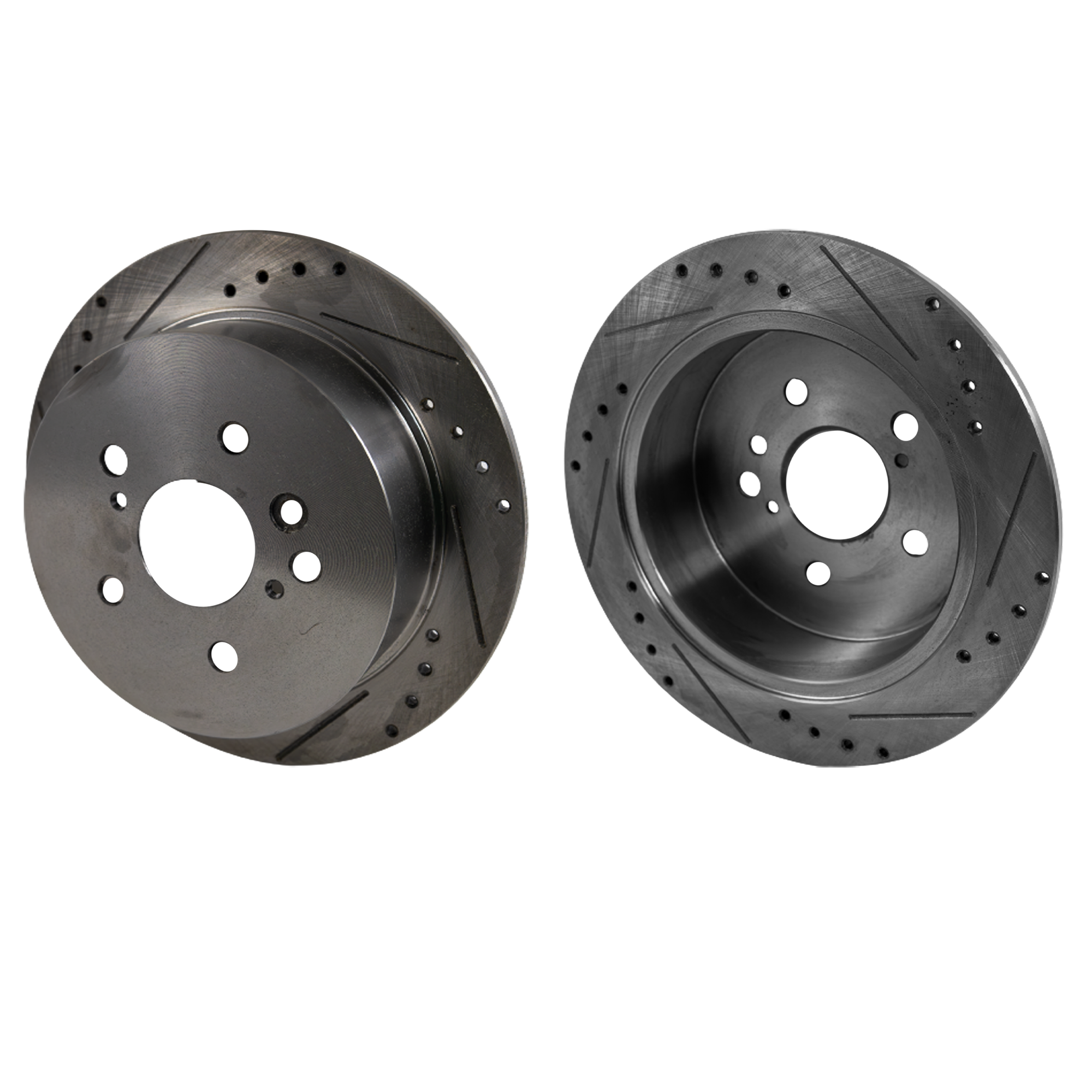AM HIGHLANDER 04-07 RX330-04-06 RX350-07-09 RX400H 06-08 REAR BRAKE DISC RH AND LH Drilled and Slotted SKU SET STPT27110025DRS2 OEM 31356-145549-0832975-48880211