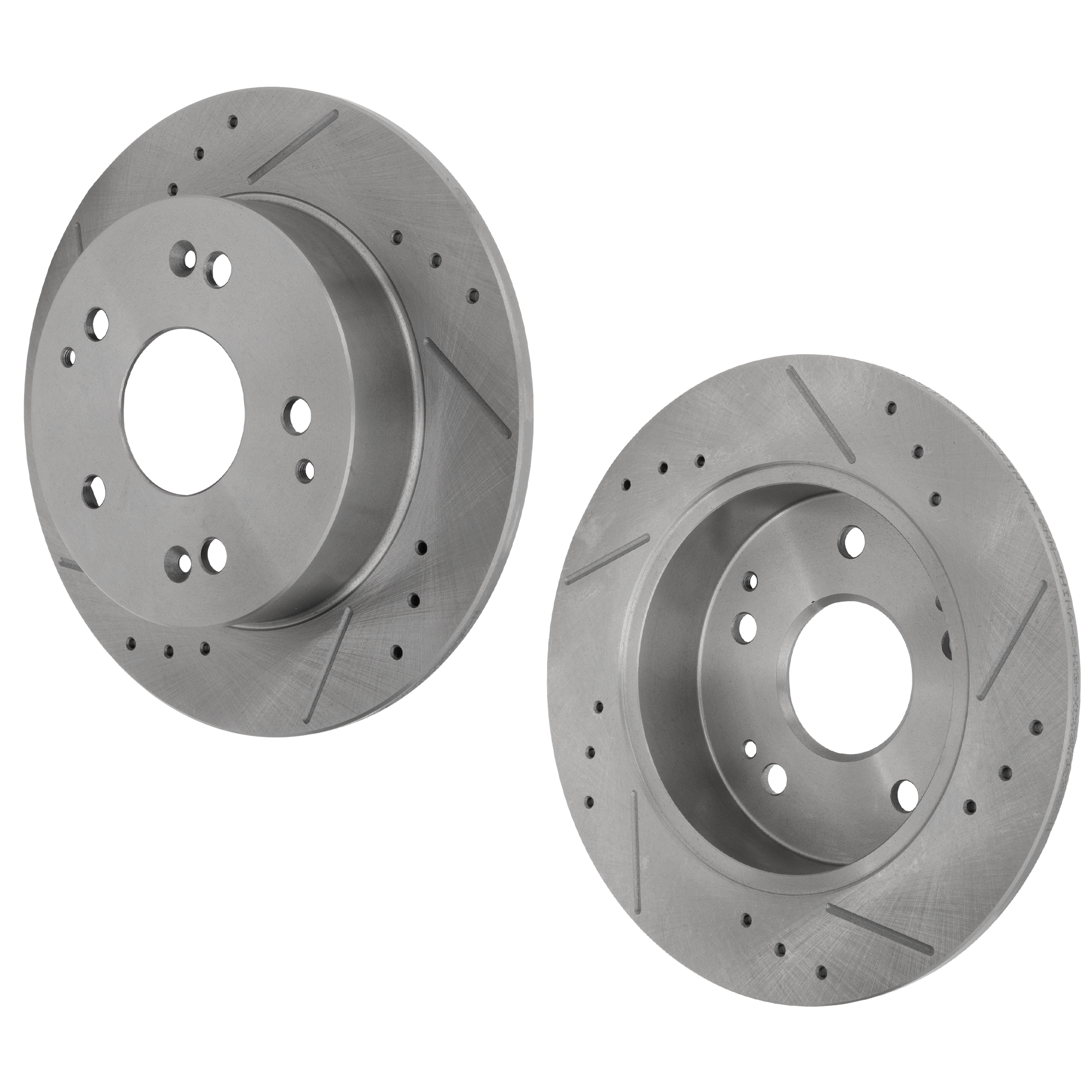 AM PRIUS 10-15 CT200H 11-16 PRIUS PLUG IN 12-15 FRONT BRAKE DISC RH AND LH Cross drilled and Slotted Vented 5 Lugs SKU SET STPT27110041DRS2 OEM 31541-44662-0833436-850165-600