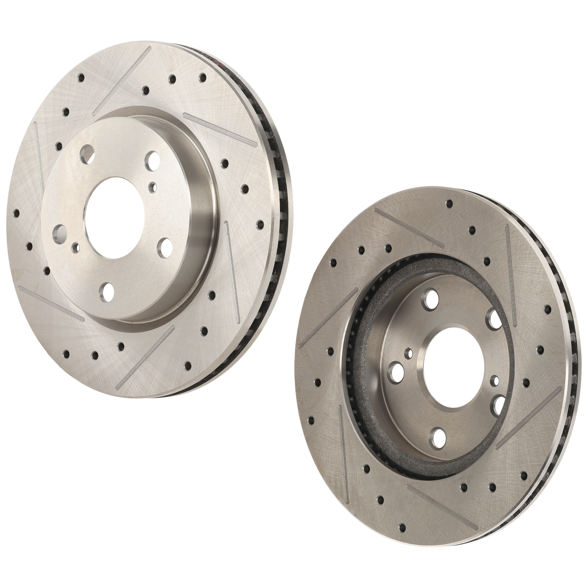 AM RAV4-06-18 FRONT BRAKE DISC RH AND LH Drilled and Slotted SKU SET STPT27110047DRS2 OEM 31440-44650-60408-0833287-0833