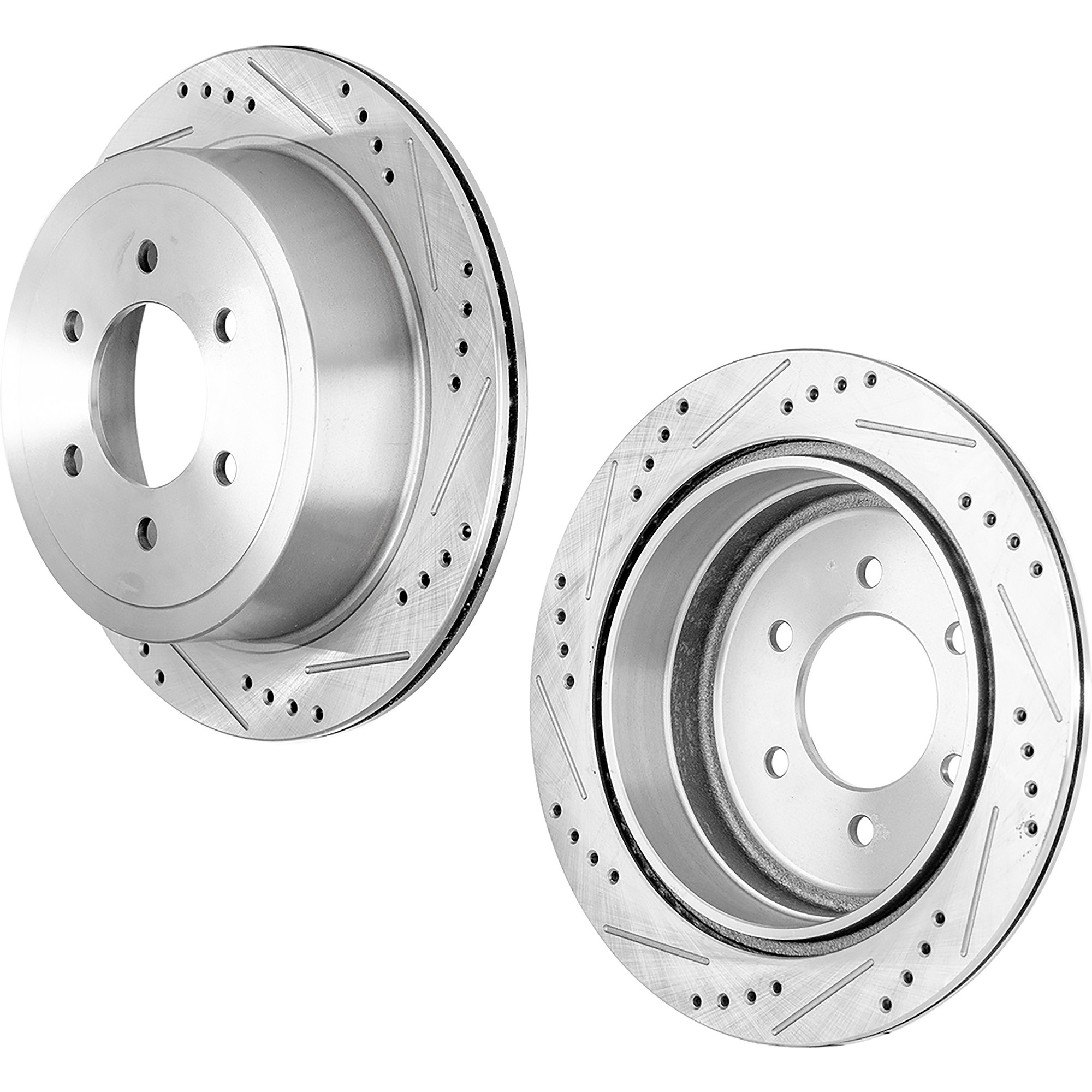 AM TACOMA 95-04 FRONT BRAKE DISC RH AND LH Drilled and Slotted SKU SET STPT27110053DRS2 OEM 19788-25513-31165-63590-86575