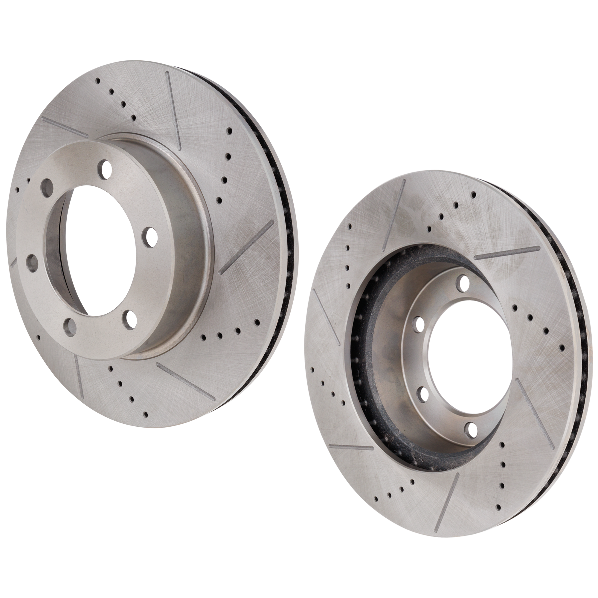 AM TUNDRA 00-06 SEQUOIA 01-07 FRONT BRAKE DISC RH AND LH Drilled and Slotted SKU SET STPT27110064DRS2 OEM 19694-31267-96931-107524-14529