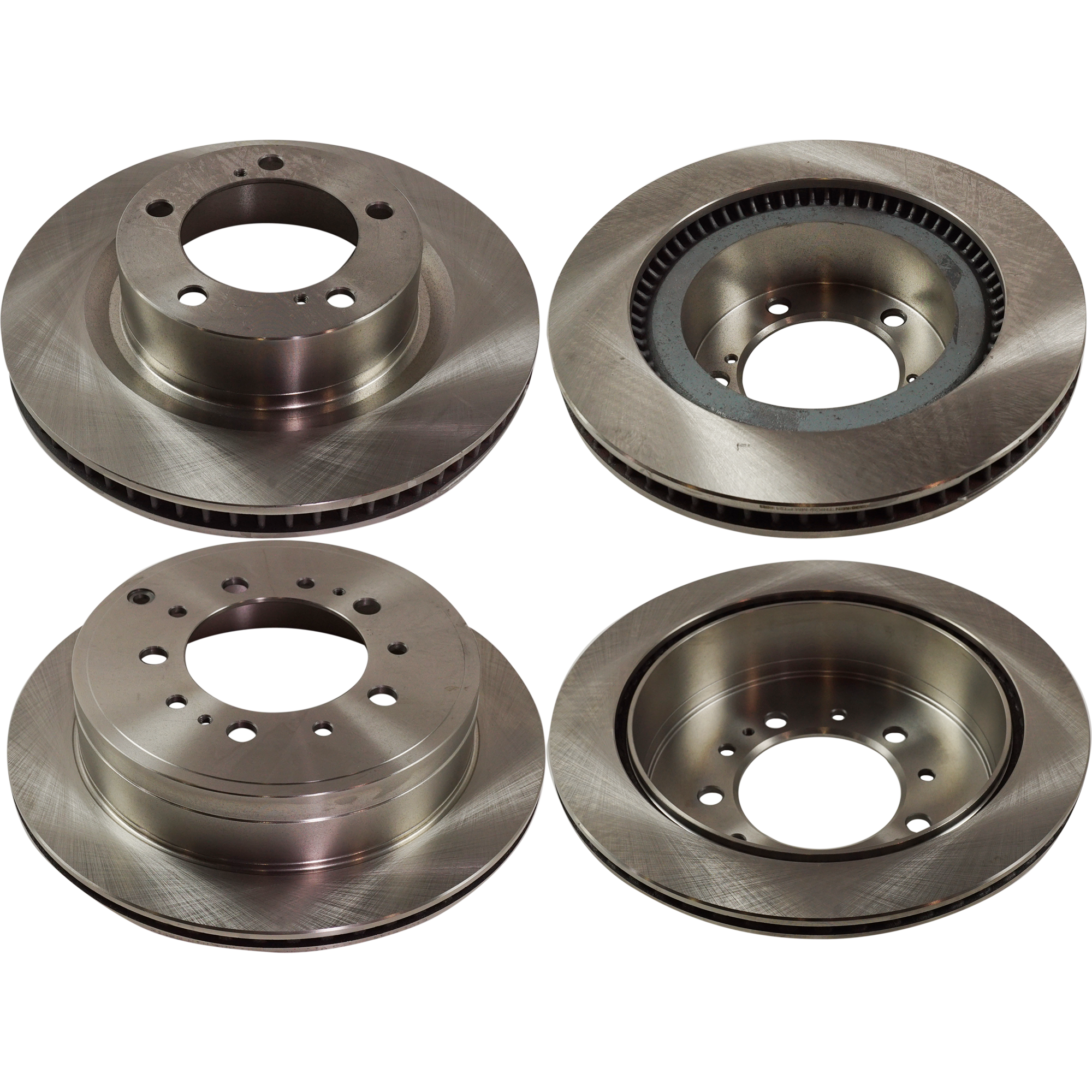 AM TUNDRA 07-21 SEQUOIA 08-21 FRONT AND REAR BRAKE DISC Plain Surface Vented 5 Lugs 4 Wheel Set SKU SET STPT27110066-4 OEM 424310C010-424310C011-435120C0