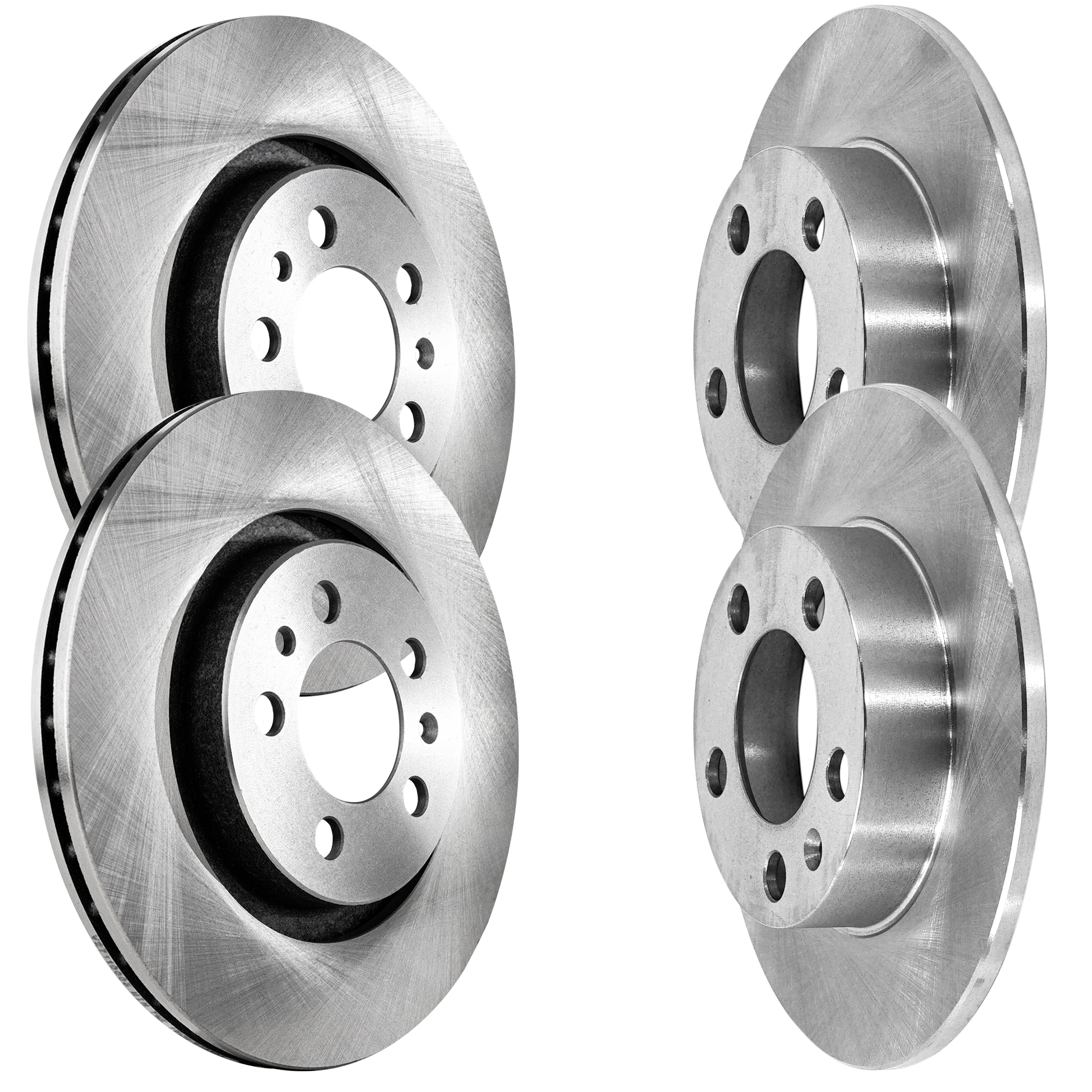 AM BEETLE 98-10 GOLF 99-06 FRONT AND REAR BRAKE DISC 4 Wheel Set Plain Surface Vented 5 Lugs SKU SET STPV27110003-4 OEM 1J0615301P 1J0615601