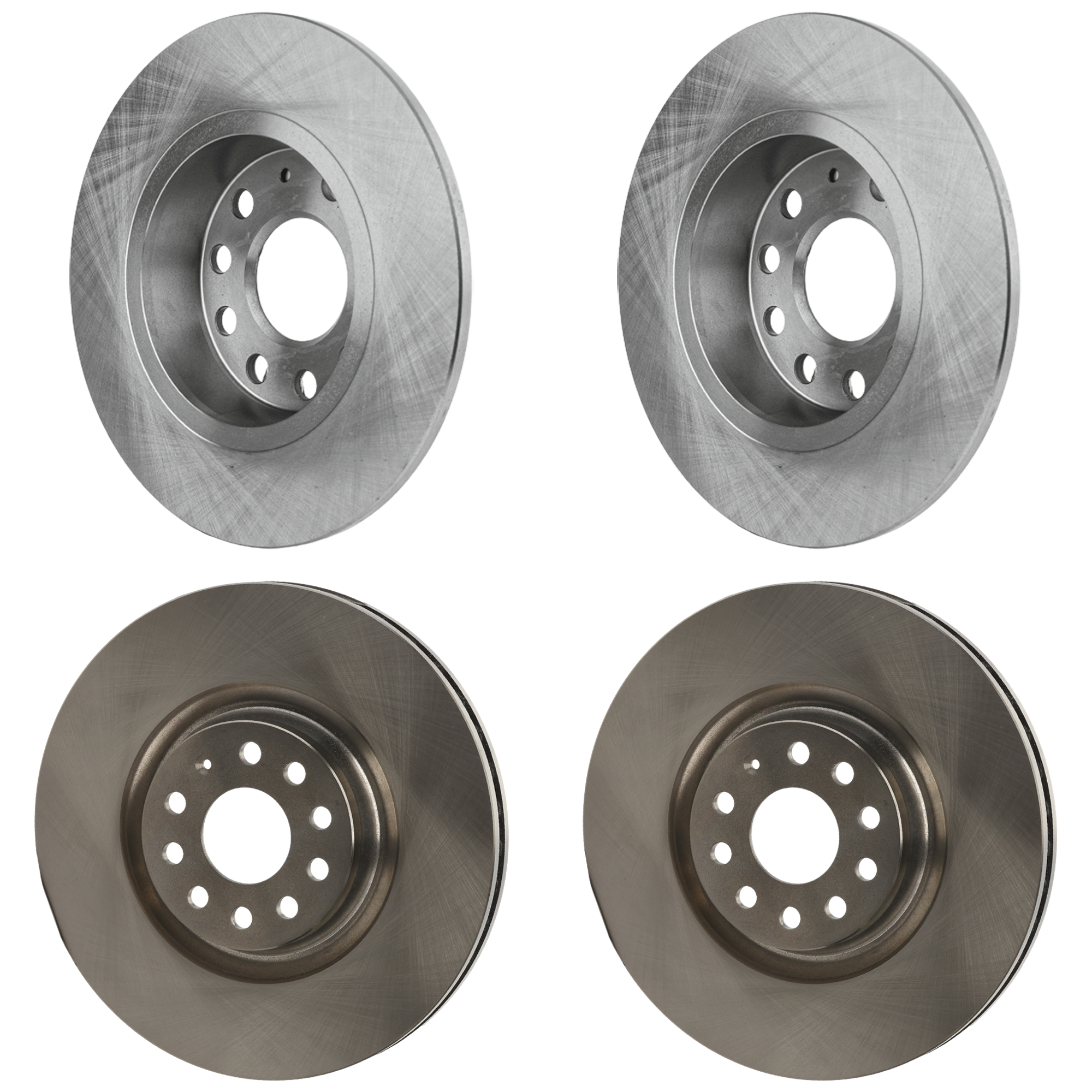 AM GOLF 16-21 FRONT AND REAR BRAKE DISC RH AND LH 4 Wheel Set Plain Surface SKU SET STPV27110005-4 B OEM 1K0615301AD 1K0615601AA
