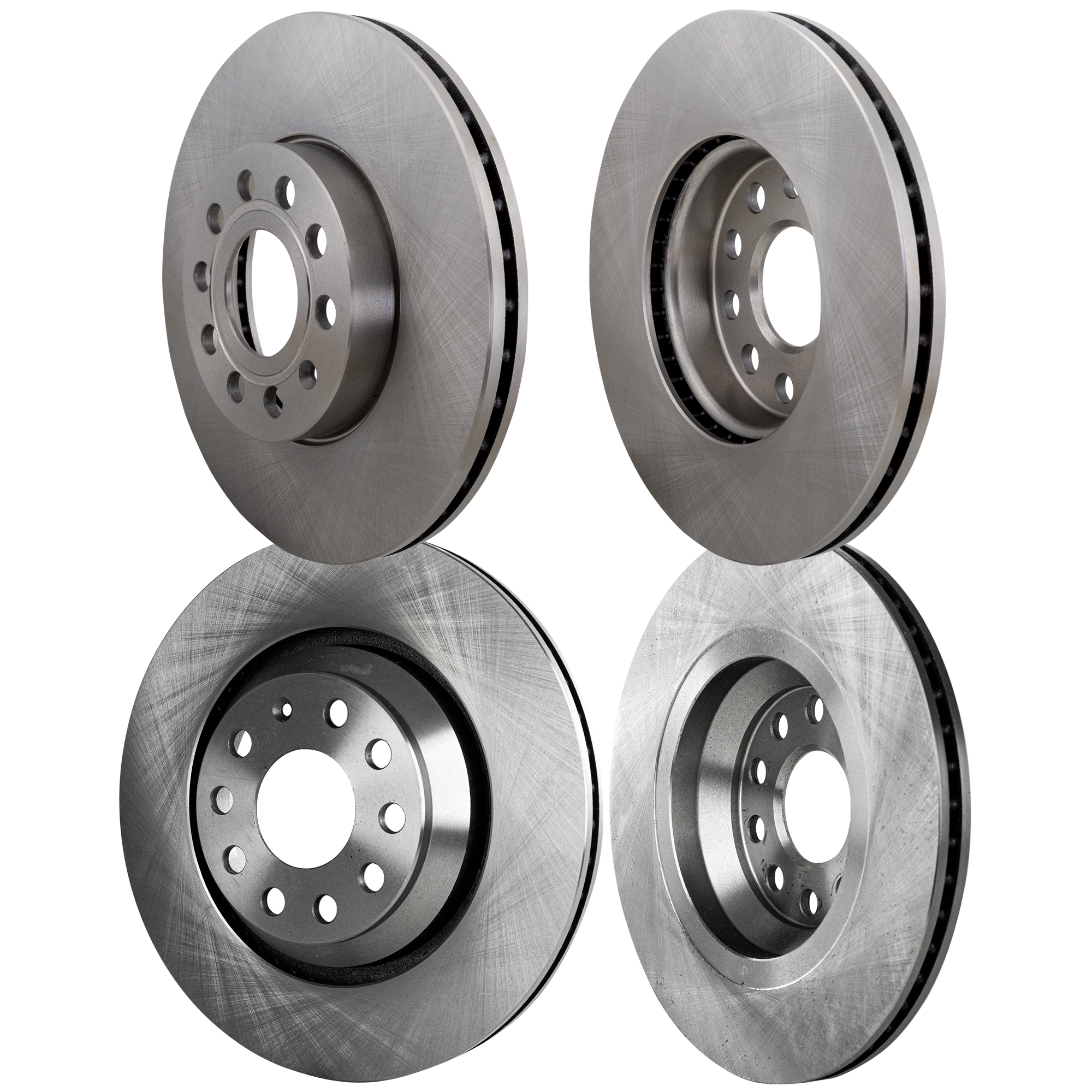 AM GOLF 16-21 FRONT AND REAR BRAKE DISC RH AND LH Plain Surface Vented 5 Lugs 4 Wheel Set SKU SET STPV27110015-4 G OEM 1K0615301T 5C0615301A 1KD61530