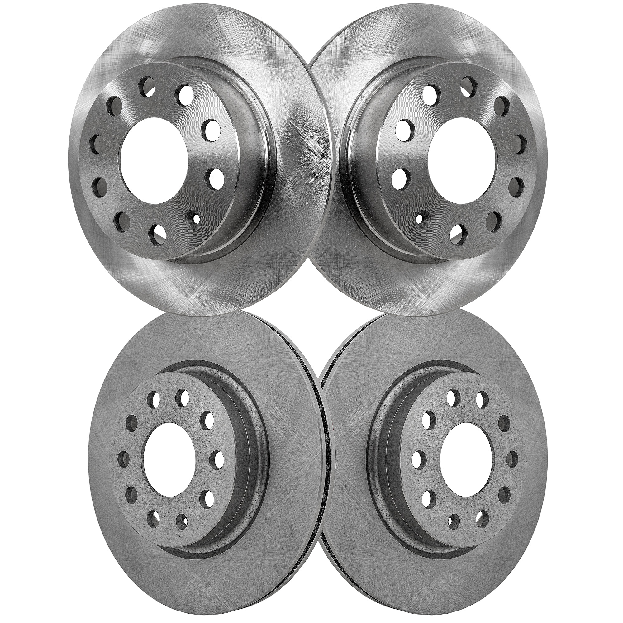 AM GOLF 14-14 JETTA 11-16 FRONT AND REAR BRAKE DISC RH AND LH 4 Wheel Set Plain Surface SKU SET STPV27110016-4 A OEM 1K0615301S 1K0615301AC 5C06153