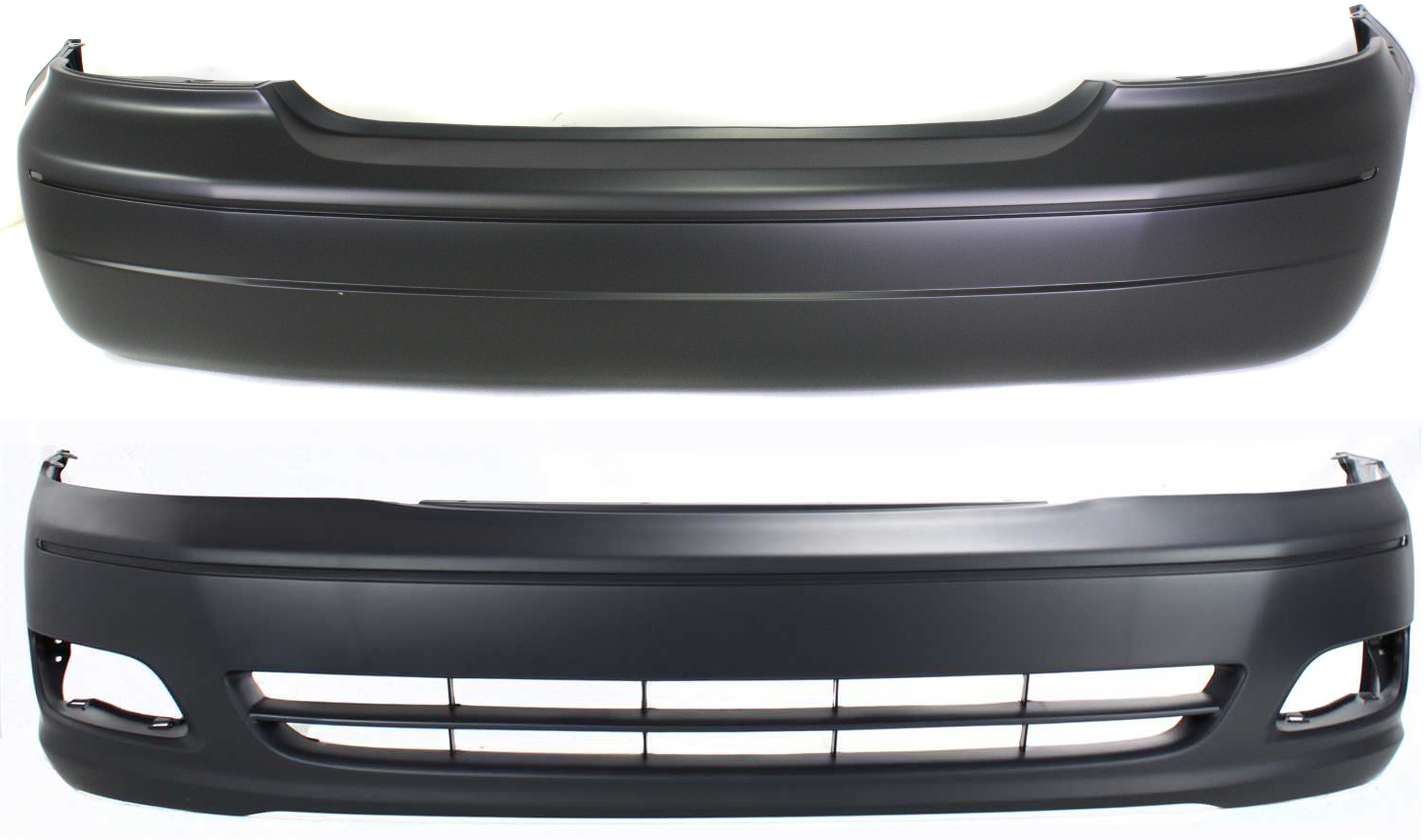 AM AVALON 00-02 FRONT AND REAR BUMPER COVER Primed SKU SET T010309P 2 Partslink TO1000203 TO1100191 OEM 52119AC910-52159AC903