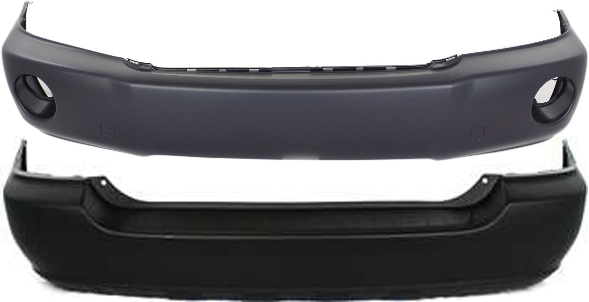 AM HIGHLANDER 01-03 FRONT AND REAR BUMPER COVER Primed SKU SET T010318P 2 Partslink TO1000229 TO1100240 OEM 5211948900-5215948900
