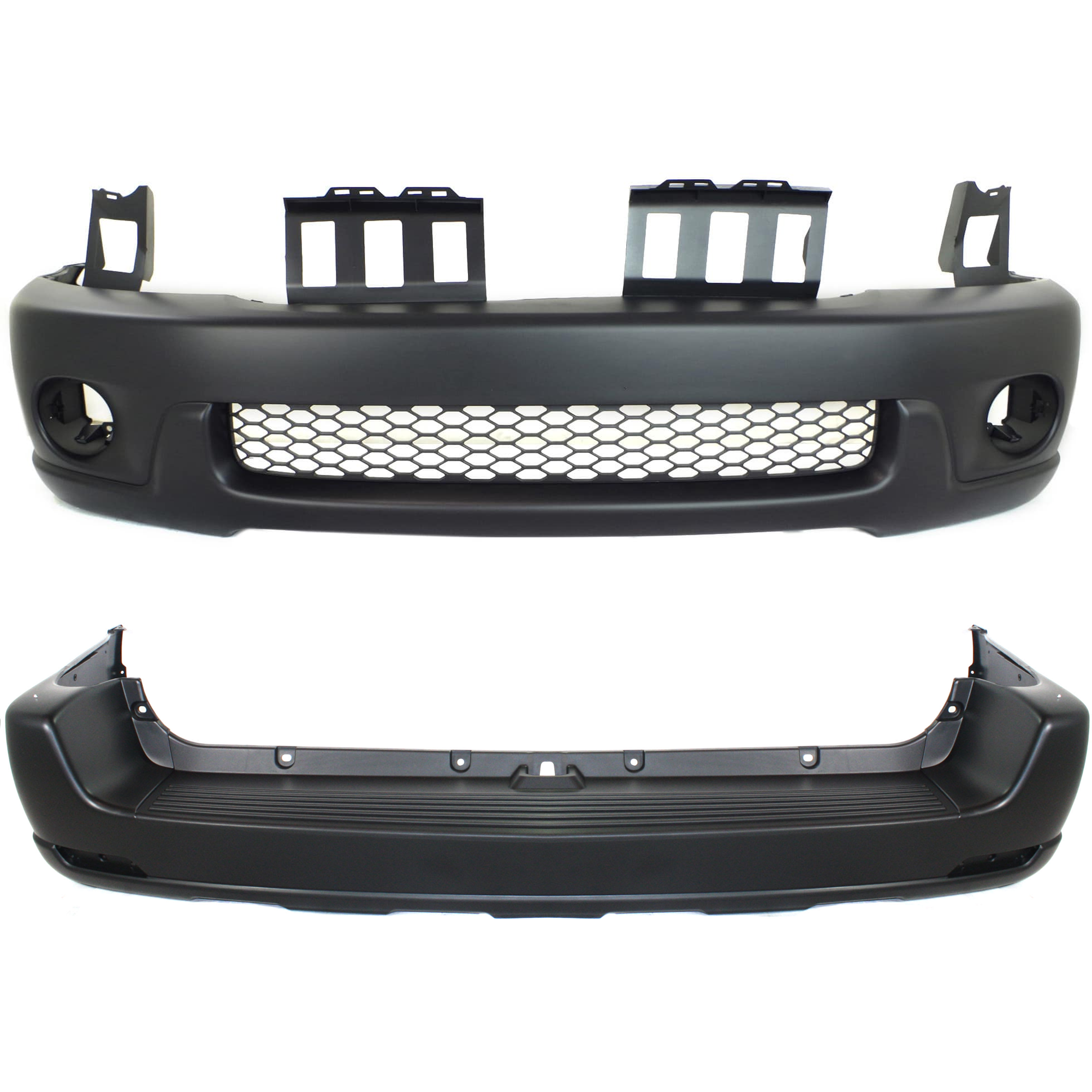 AM SEQUOIA 01-04 FRONT AND REAR BUMPER COVER Primed w o parking aid sensor holes w wheel opening flares SKU SET T010321P A