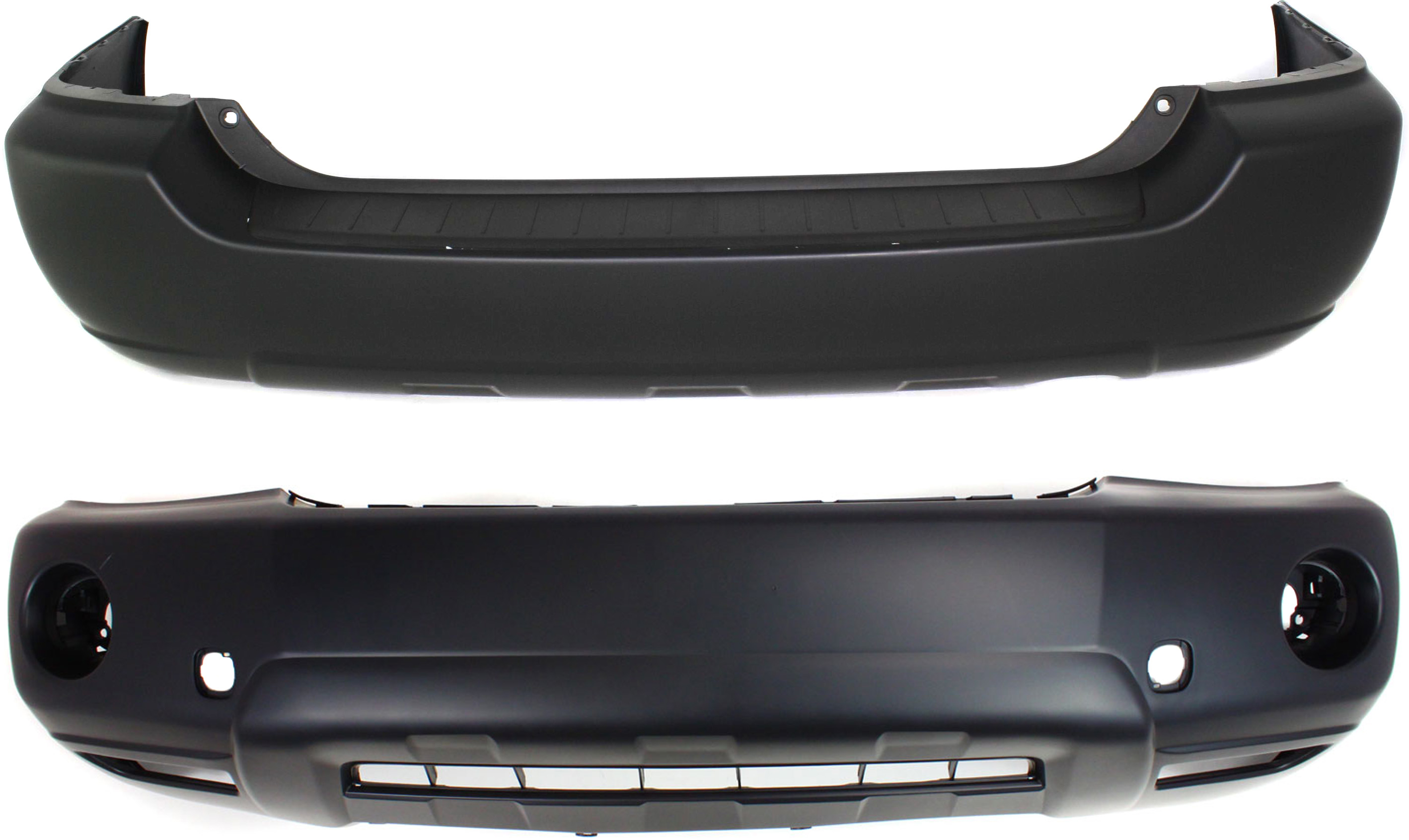 AM HIGHLANDER 04-07 FRONT AND REAR BUMPER COVER Primed SKU SET T010359P 2 Partslink TO1000278 TO1100231 OEM 5211948917-5215948904
