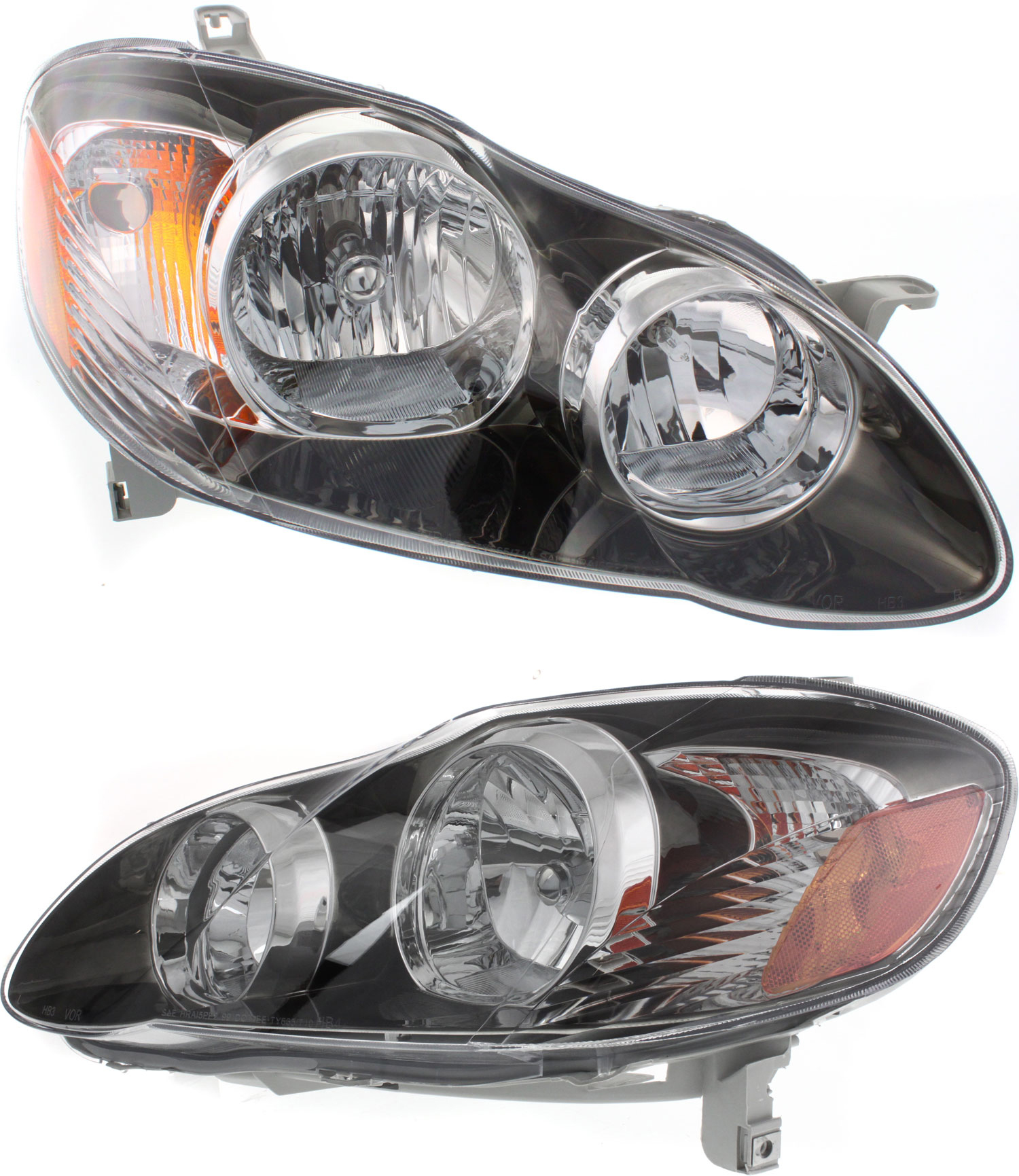 AM COROLLA 05-08 HEAD LAMP RH AND LH Assembly Halogen S 05-08 XRS 05-06 Black Interior USA Built Vehicle SKU SET T100133 Partslink TO2502154 TO2503154 OEM 8111002370-8115002360