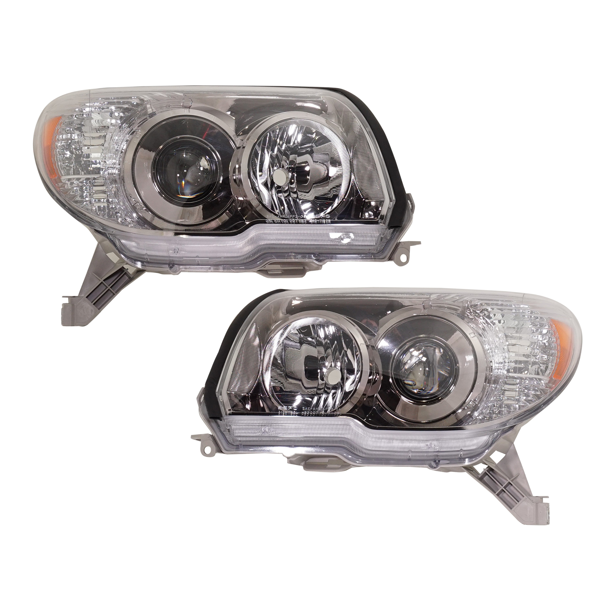 AM 4RUNNER 06-09 HEAD LAMP RH AND LH Lens and Housing Sport Model CAPA SKU SET T100159Q Partslink TO2502165C TO2503165C OEM 8117035451-8113035471
