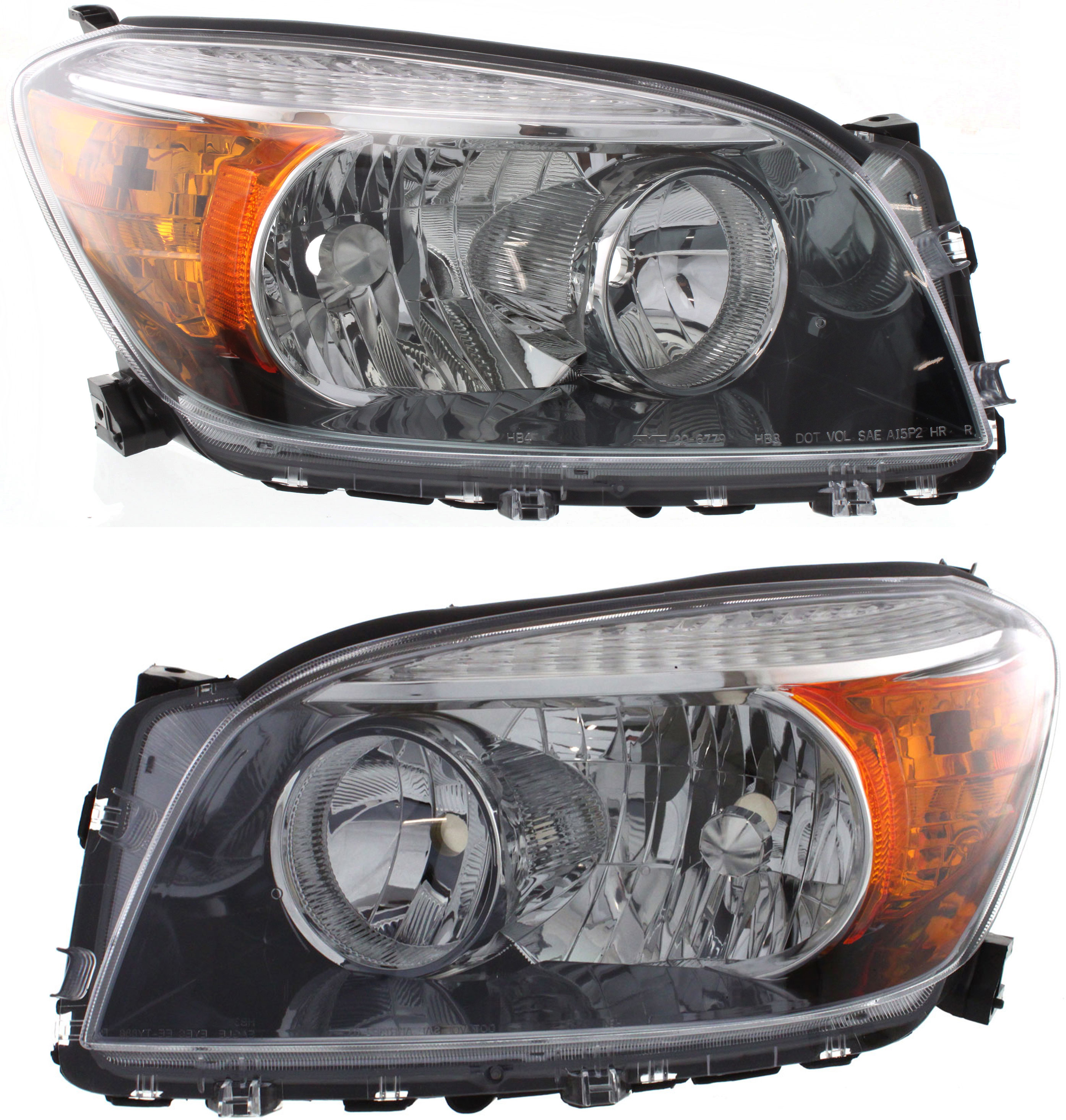 AM RAV4-06-08 HEAD LAMP RH AND LH Lens and Housing Clear Lens Black Interior Sport Model SKU SET T100163 Partslink TO2518107 TO2519107 OEM 8117042371-8113042371