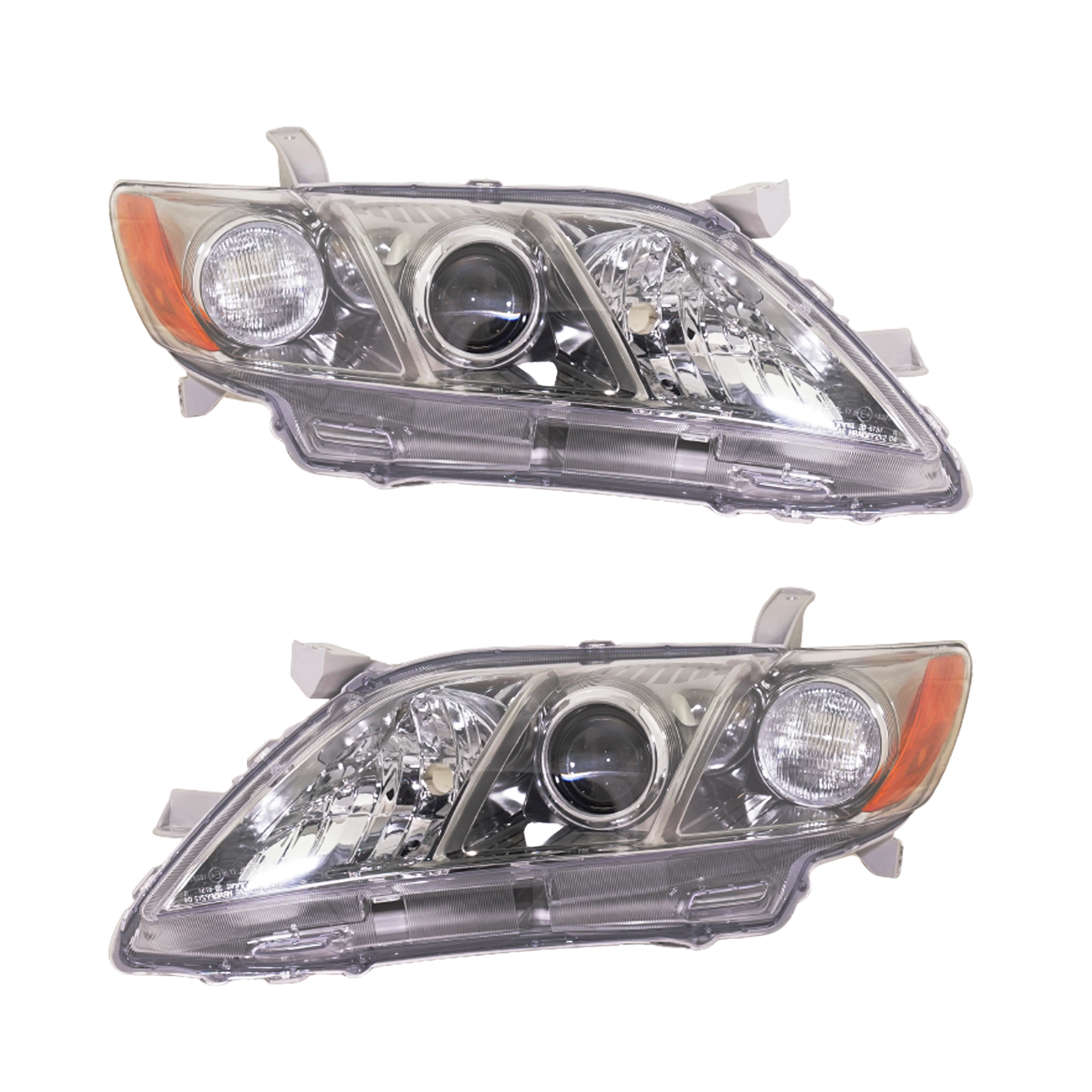 AM CAMRY 07-09 HEAD LAMP RH AND LH Lens and Housing SE Model USA Built Vehicle CAPA SKU SET T100173Q Partslink TO2518130C TO2519130C OEM 81-130-062-128-117-000-000