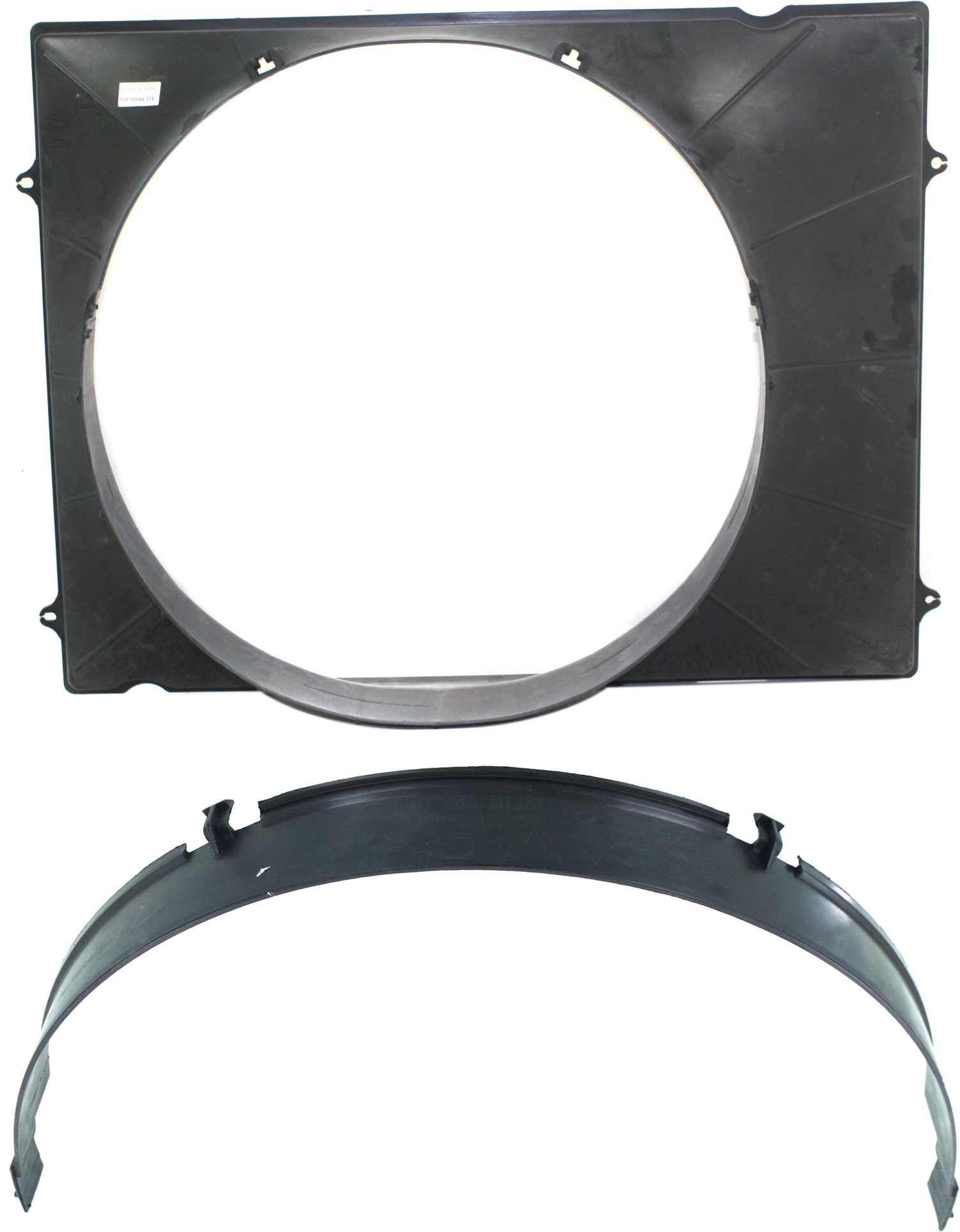 AM TUNDRA 00-05 RADIATOR FAN SHROUD Upper and Lower 6cyl SKU SET T160316-2 Partslink TO3110132 TO3110133 OEM 1671107040-1671207020