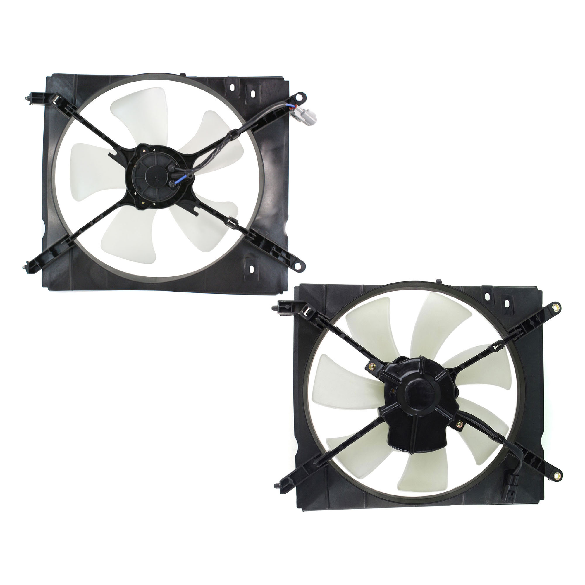AM CAMRY 00-01 A C FAN SHROUD ASSEMBLY Right and Left 4 Cyl USA Built SKU SET T160923 Partslink TO3113103 TO3115101 OEM 163630D011-1671174611-16361030